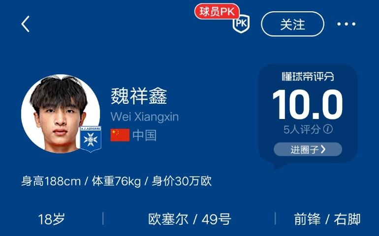 魏祥鑫会不会成为继李金羽之后第二位在法甲登场的国内球员。

魏祥鑫已经确定进入法
