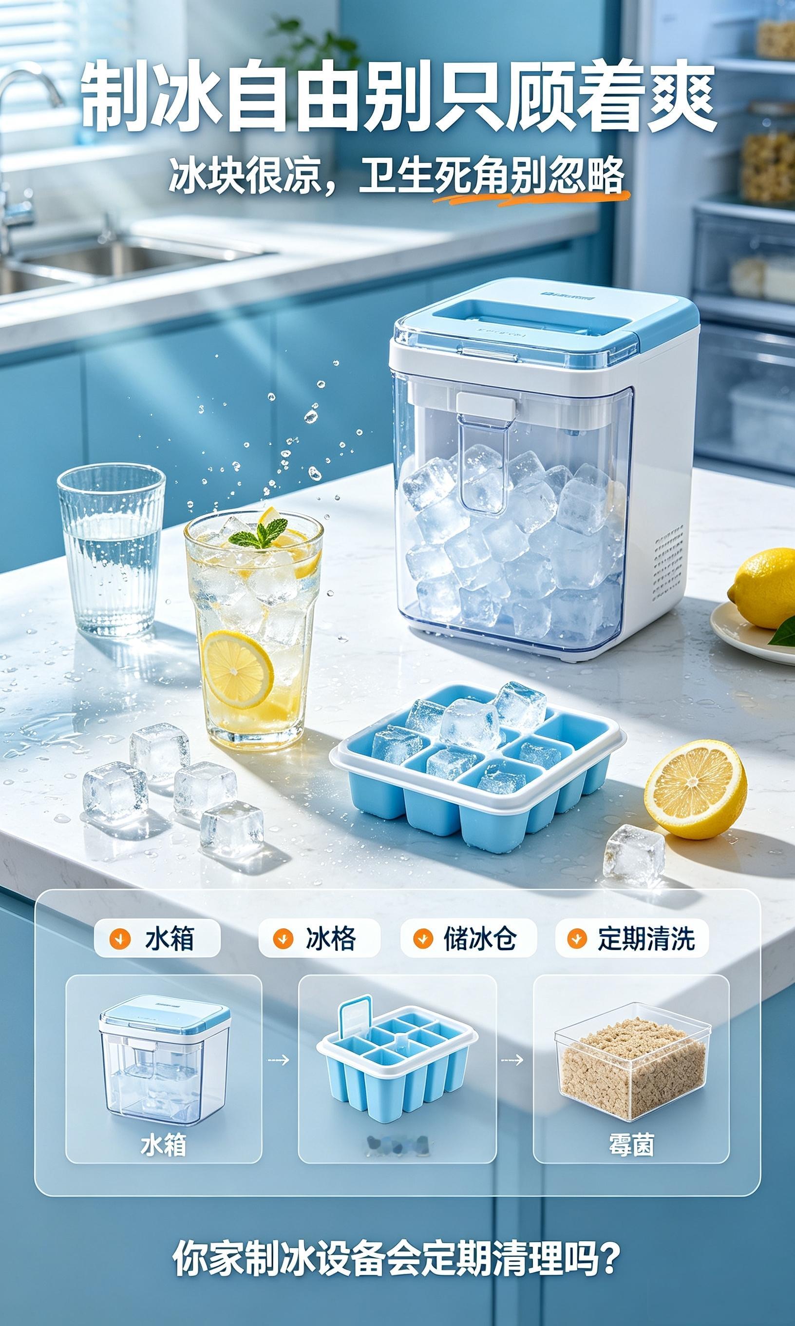 制冰自由别只顾着爽夏天谁不向往制冰自由，喝饮料、做果饮随手捞几块冰，幸福感直接拉