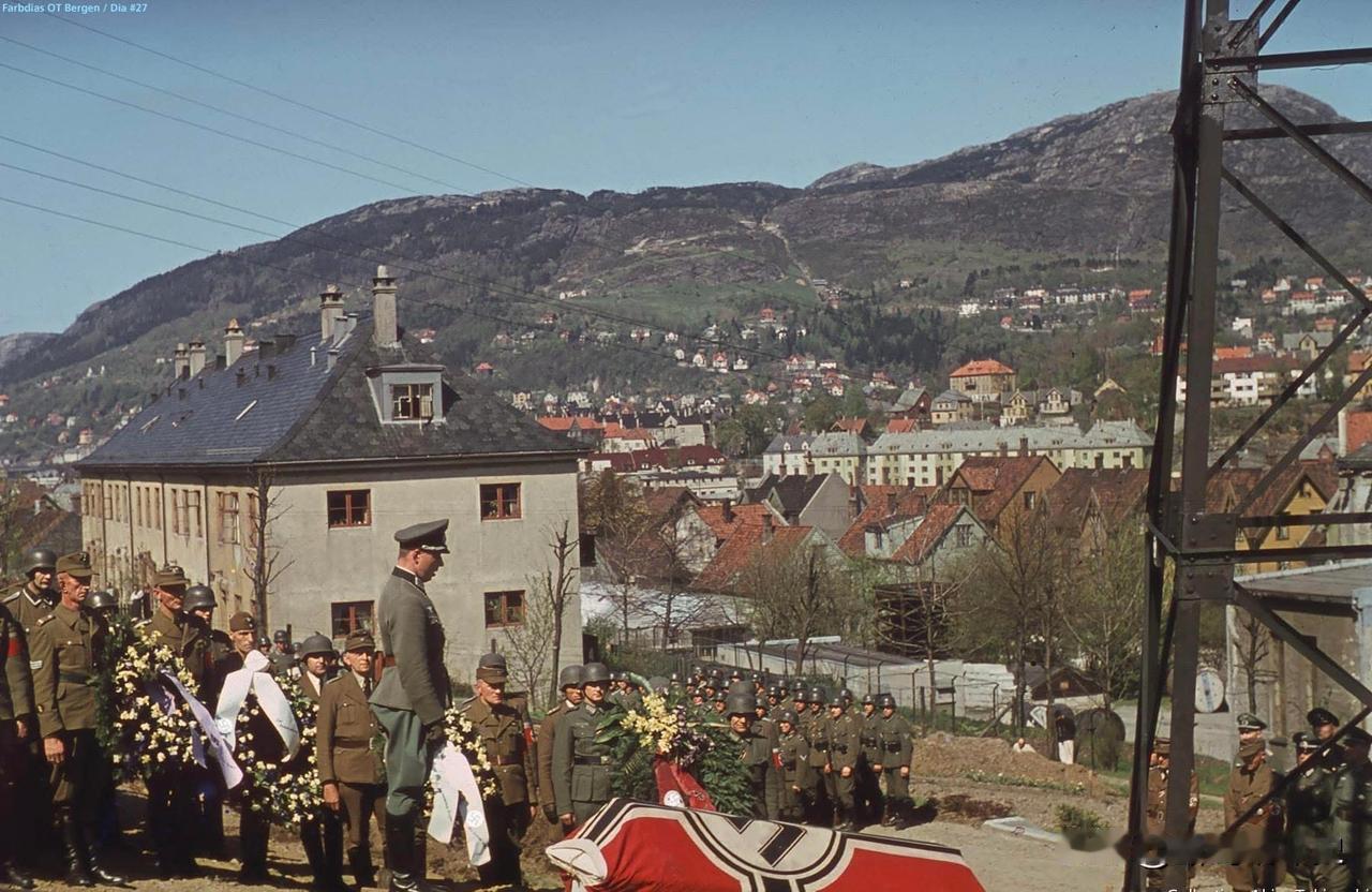 军事葬礼，卑尔根，挪威。

历史 历史老照片 二战 德国