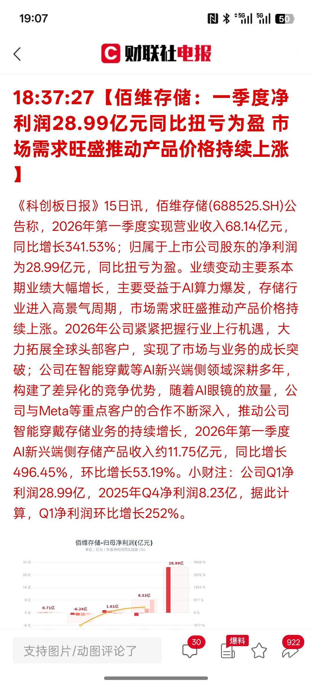 一季度国内的相关存储类公司业绩增长相对比较可观，有些公司已经扭亏为盈，证明市场对