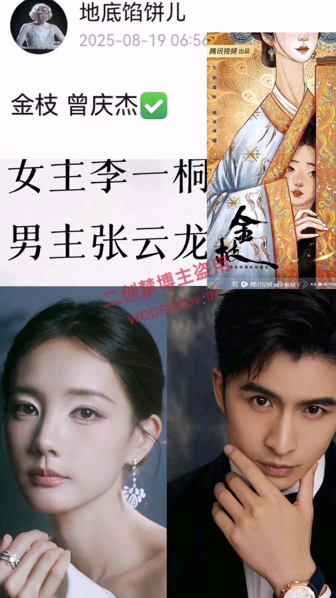 金枝新阵容，李一桐张云龙将出演此剧。 ​​​