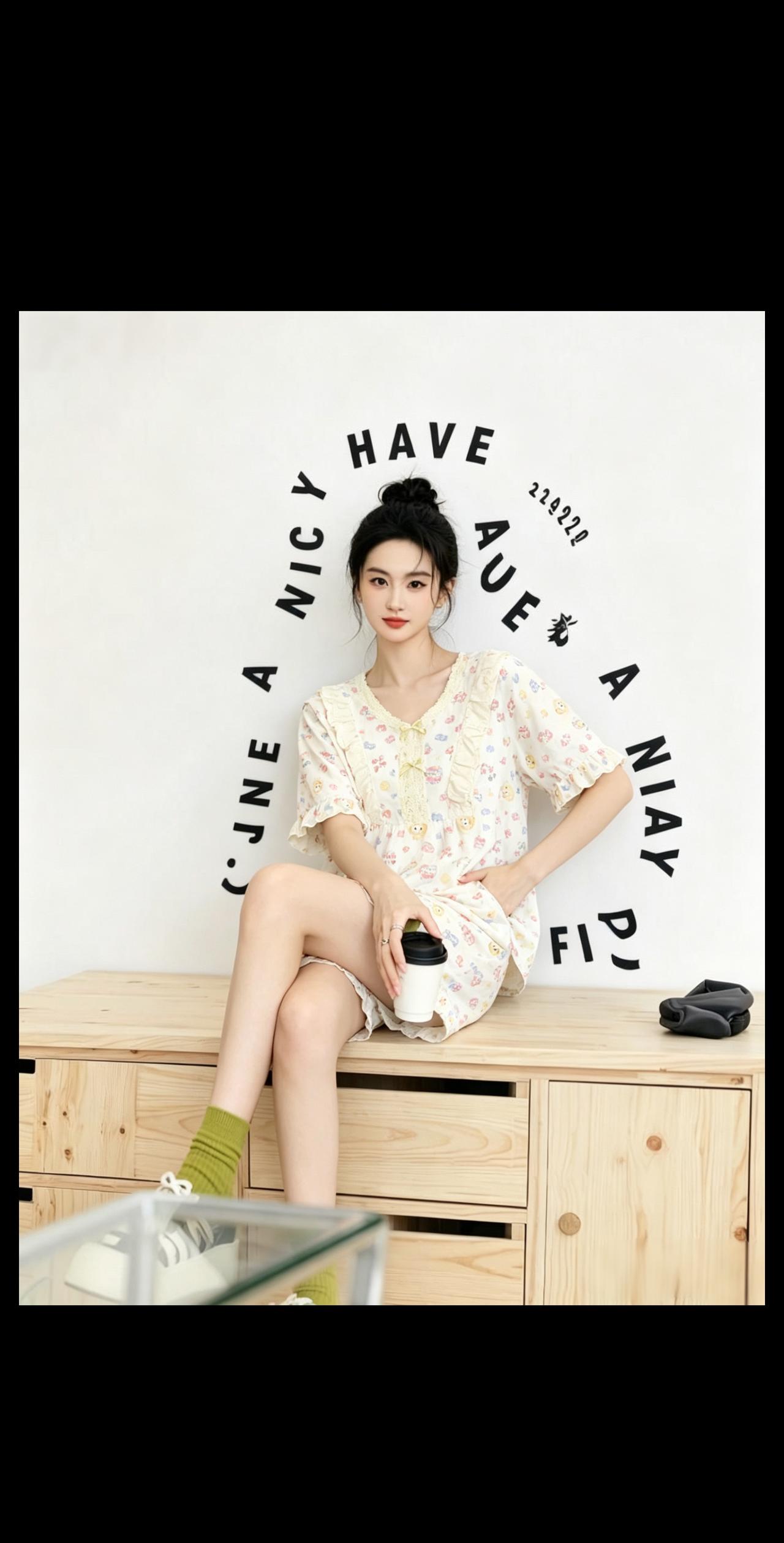 宅家松弛感，被这套睡衣承包了夏日家居服穿搭 夏日治愈系家居服 最美居家服