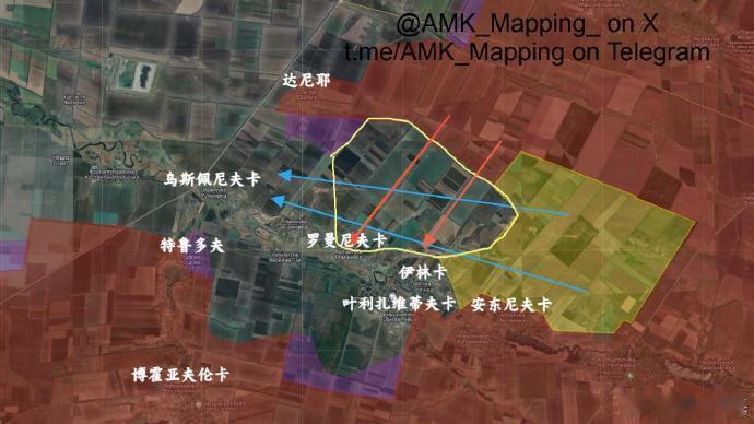 据媒体报道，随着乌军的撤出，日前俄罗斯军队已经清理了包围圈底部，目前已沿着林木线