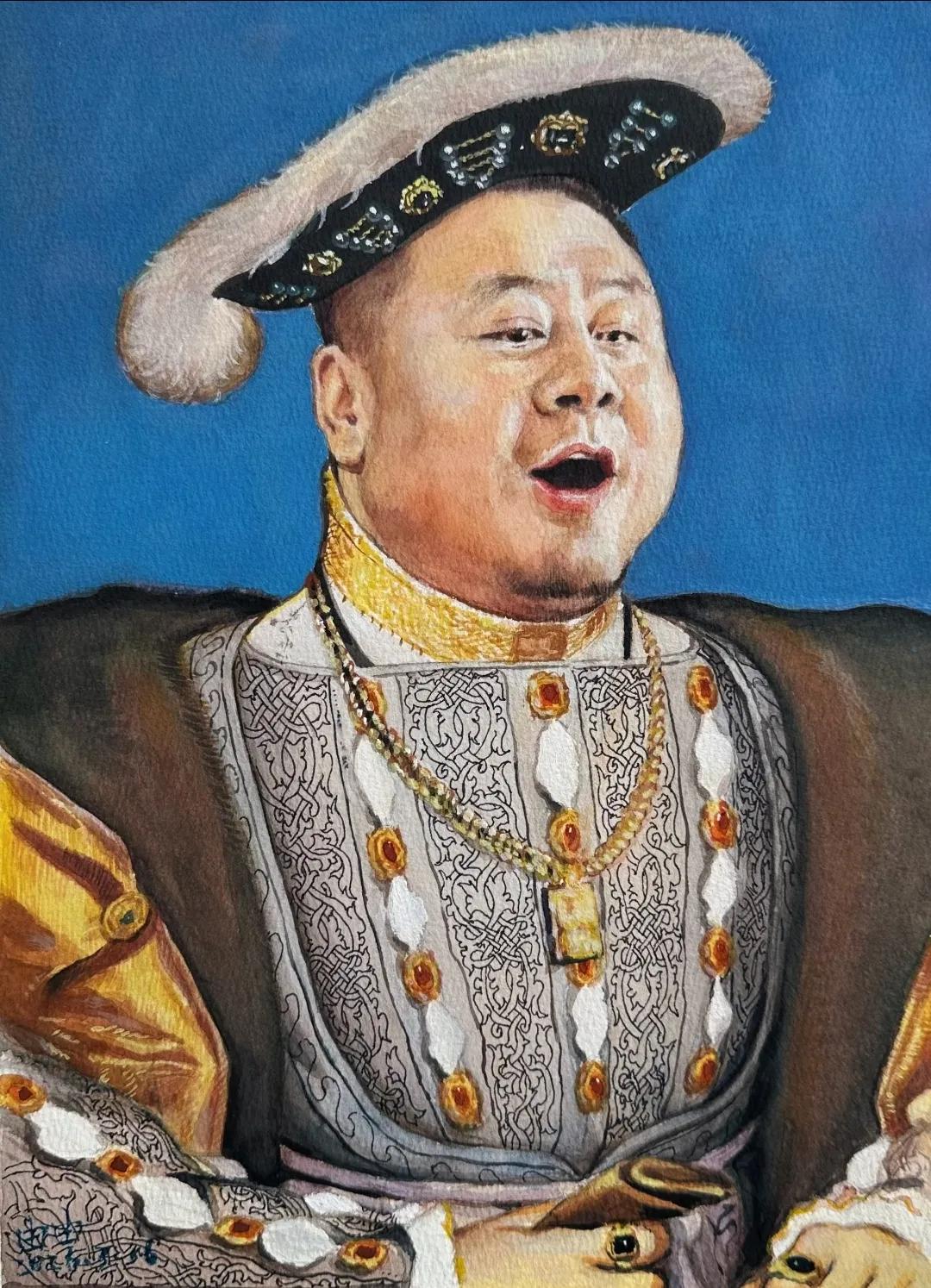 收藏一幅荷尔拜因的名画亨利八世肖像，大家看看这幅画是不是荷尔拜因的真迹？