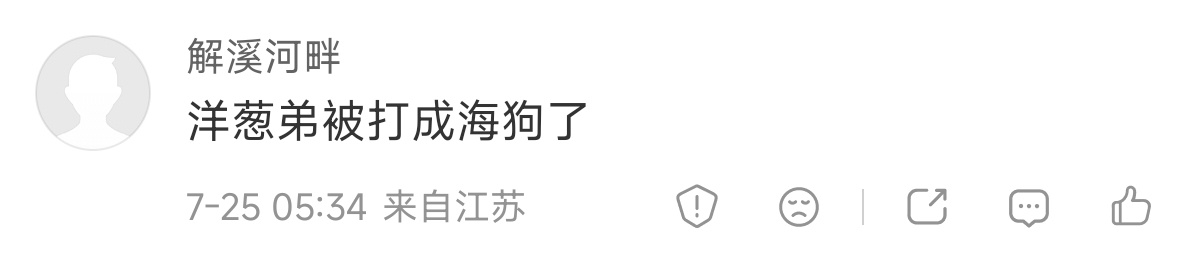 “洋葱弟被打成海狗了”评论区看到这个评论，我还愣了一下，点开关注列表算是破案了。