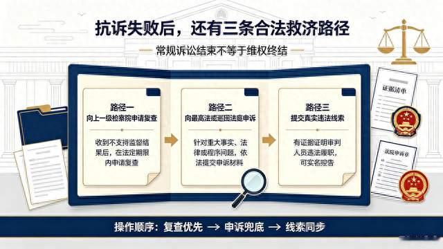 高院驳回诉求、检察院抗诉失败！官司到最后，还有3条合法救济路