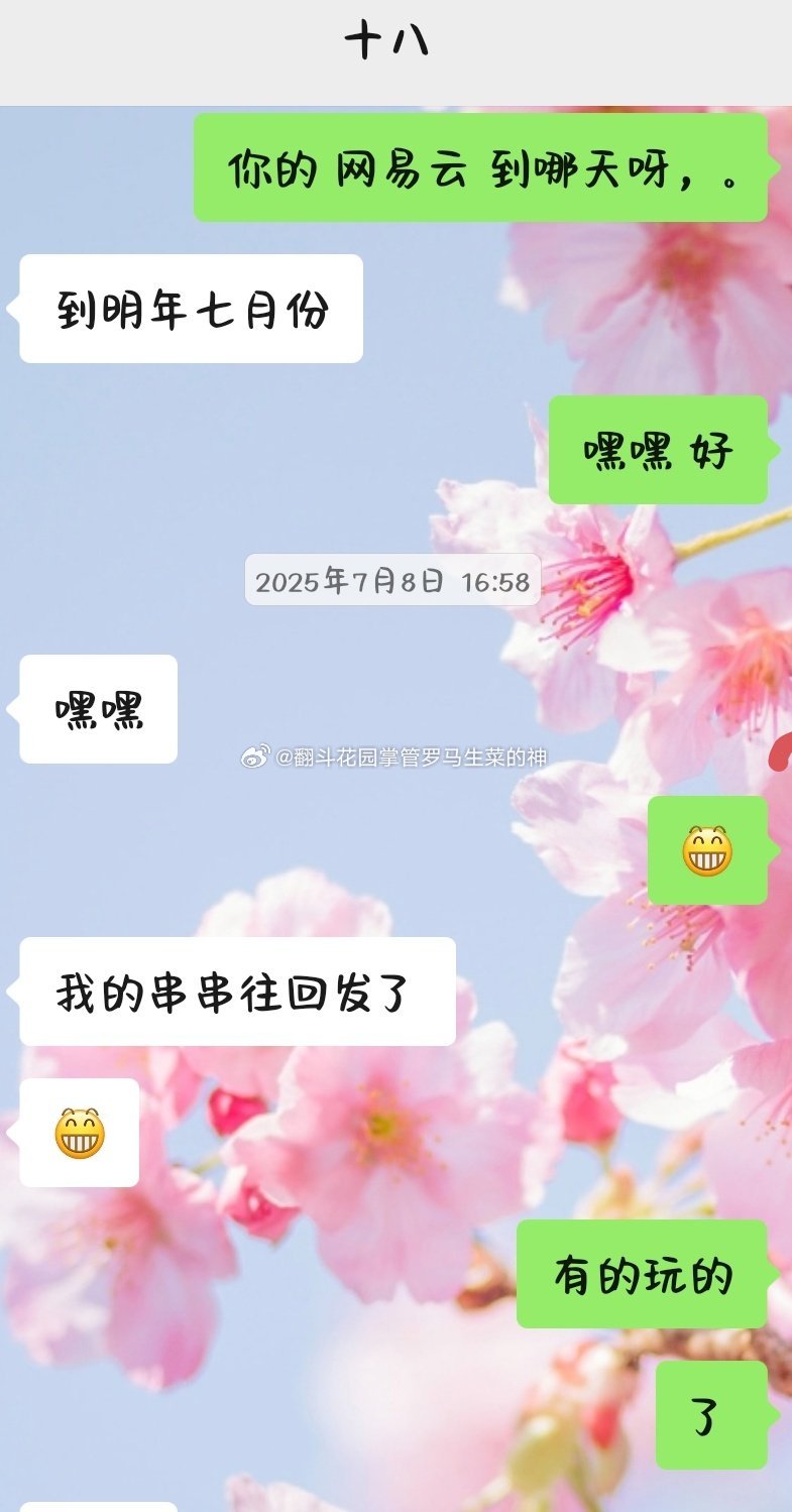 我发现我自己给自己搞的这个网易云还有六天到期。也就是七月末。今天问了十八，他的会