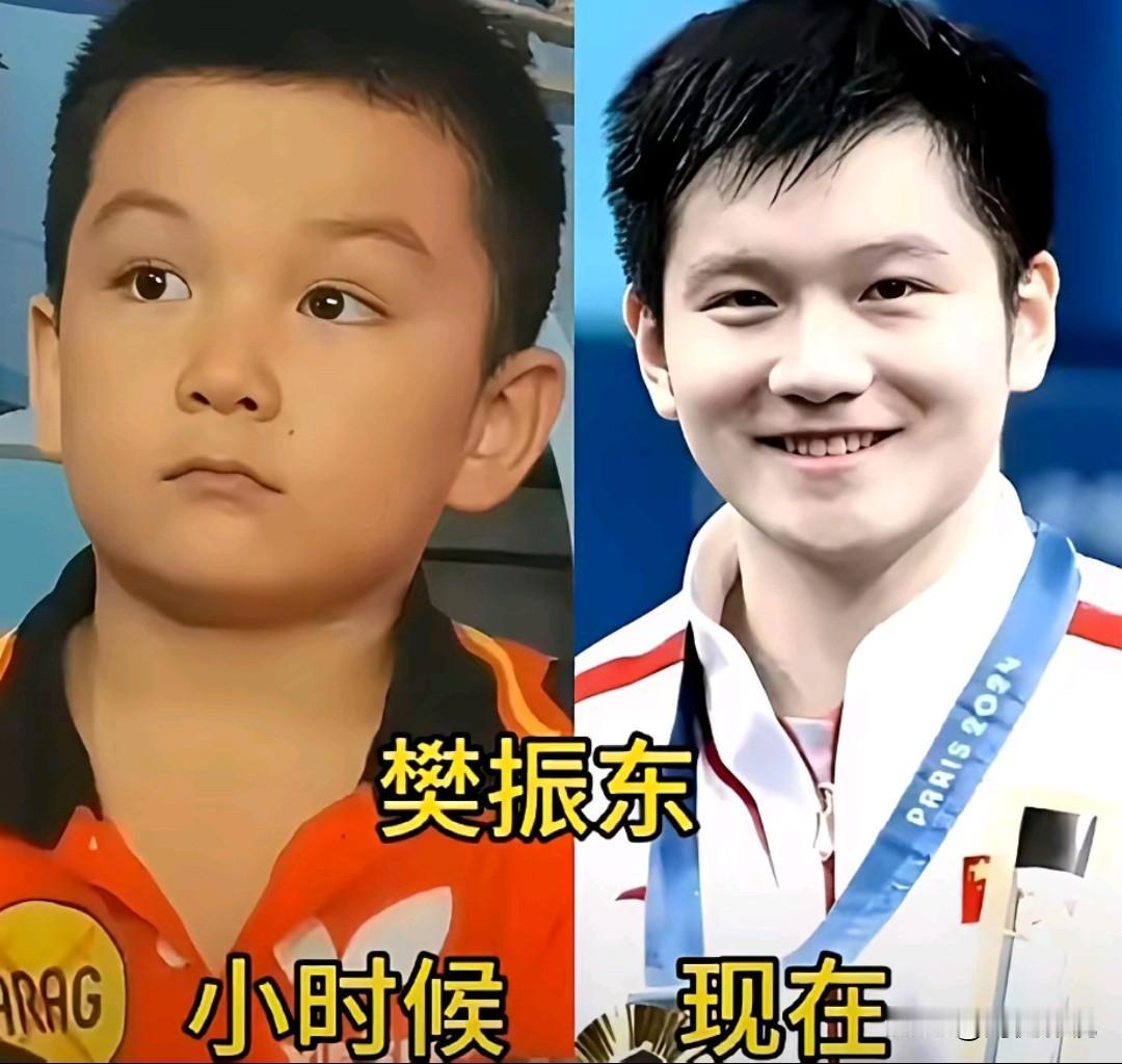 仔细一看，这6位国乒队员与小时候对比照。马龙小时候看起来特别乖，王曼昱小时候感觉