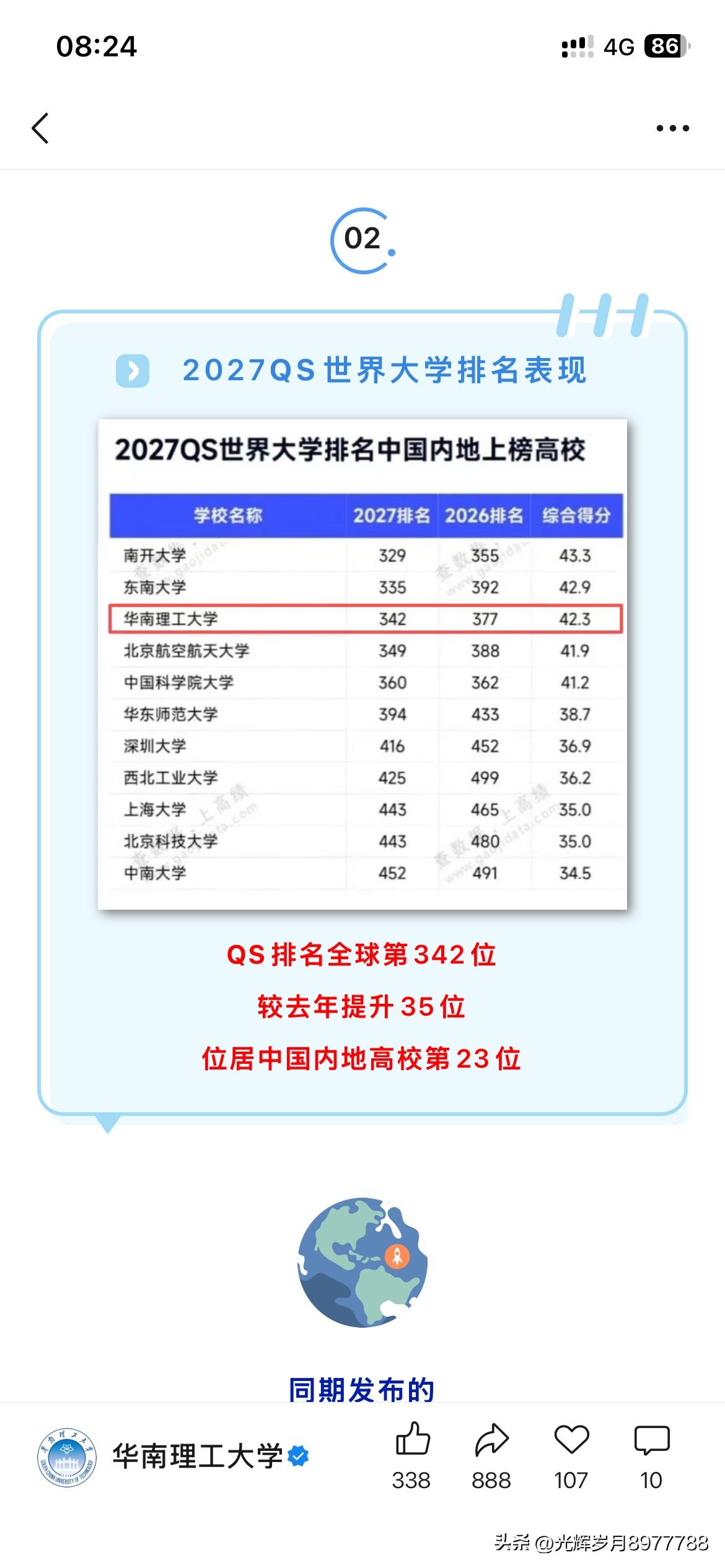 华南理工大学学科建设取得新重要成果，根据华南理工大学最新的官方信息显示华南理工大