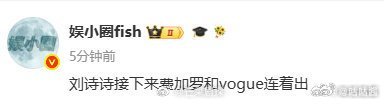 刘诗诗费加罗和vogue都接连吻上来了曝刘诗诗费加罗和vogue连着出 刘诗诗时