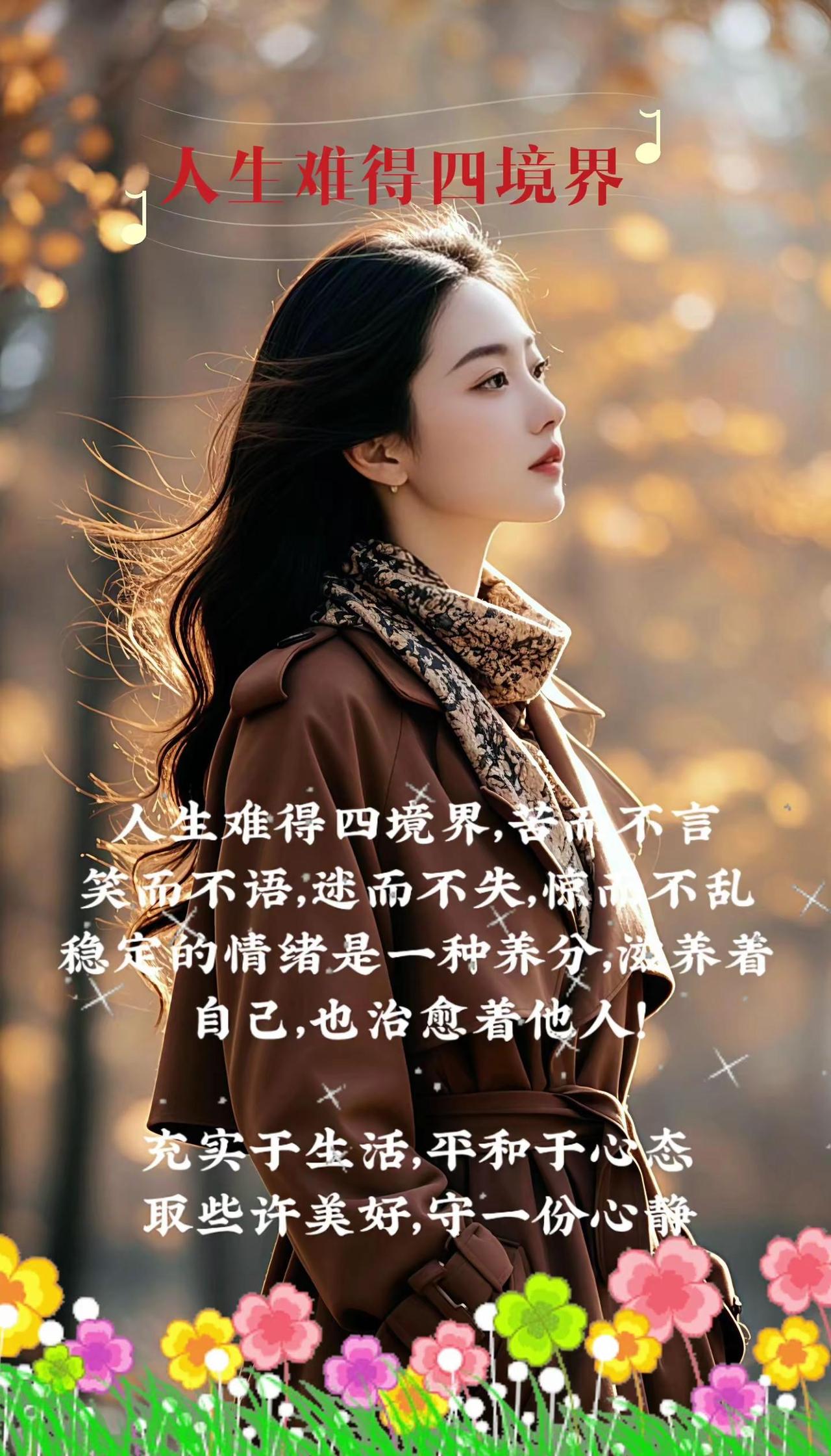 人生难得四境界，守一份心静，享一份安然。🌸🍂