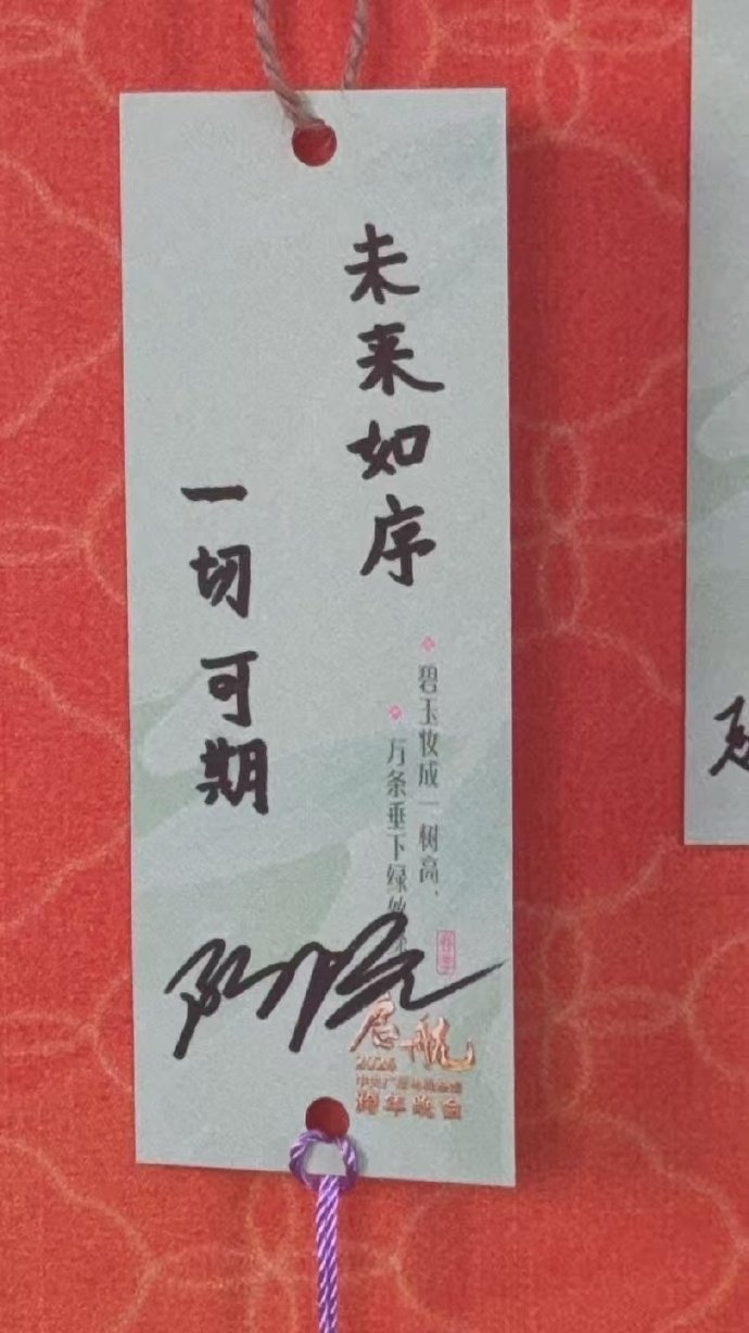 陈都灵手写祝福陈都灵央视跨年祝福 陈都灵央视跨年祝福 