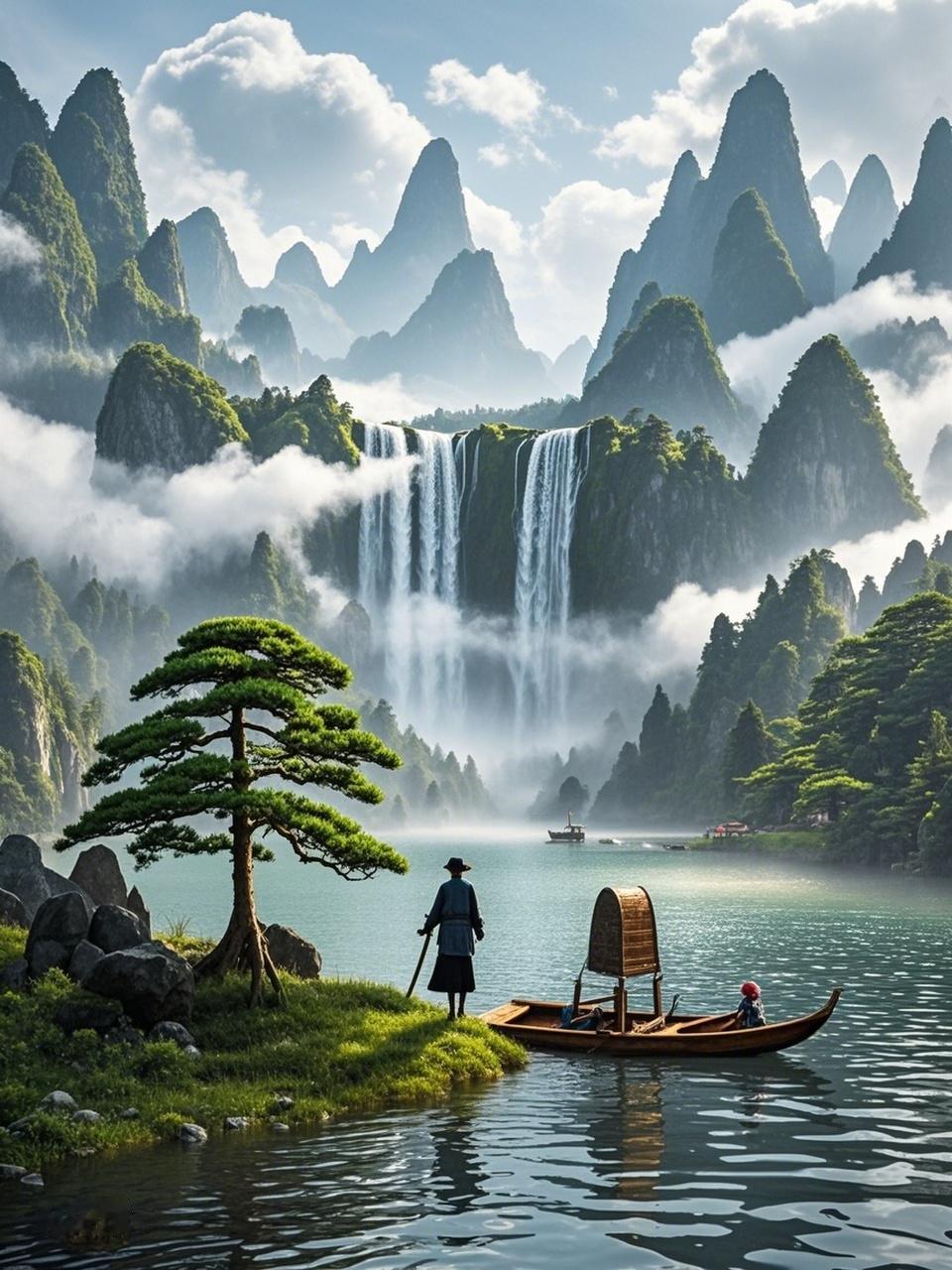 AI妙生图万里江山披绵绣。