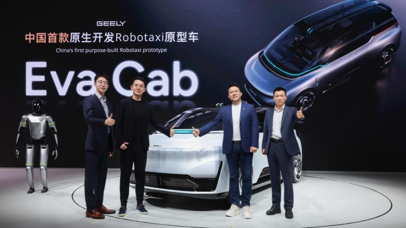 吉利在2026北京车展发了国内首台原生Robotaxi原型车「Eva Cab」。