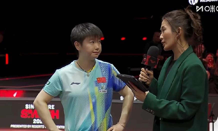 击败早田希娜晋级四强，赛后孙颖莎：早田发挥非常出色，整体还可以掌控。

谈比赛：