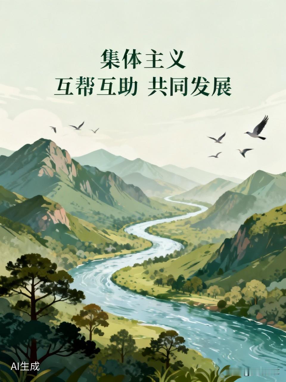集体主义就是互帮互助，有能力的帮助没能力的人，让每个人都能有饭吃而又有尊严，让帮