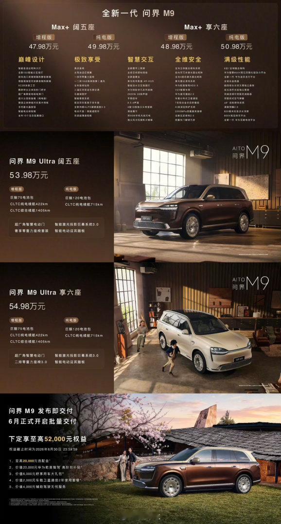 今天两个9系发布会下午看M9，今晚ES9！1️⃣M9 Max+ 47.98-50