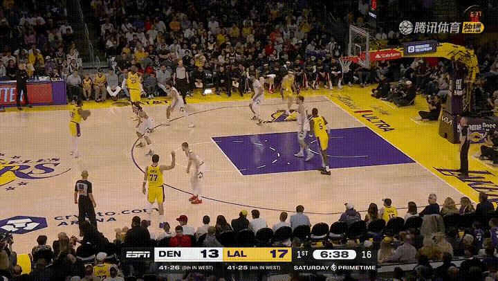 詹姆斯这招背身单打真的是“大小通吃”！

今天湖人对阵掘金，湖人的超级巨星詹姆斯