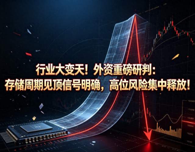 行业大变天！外资重磅研判：存储周期见顶信号，风险集中释放！