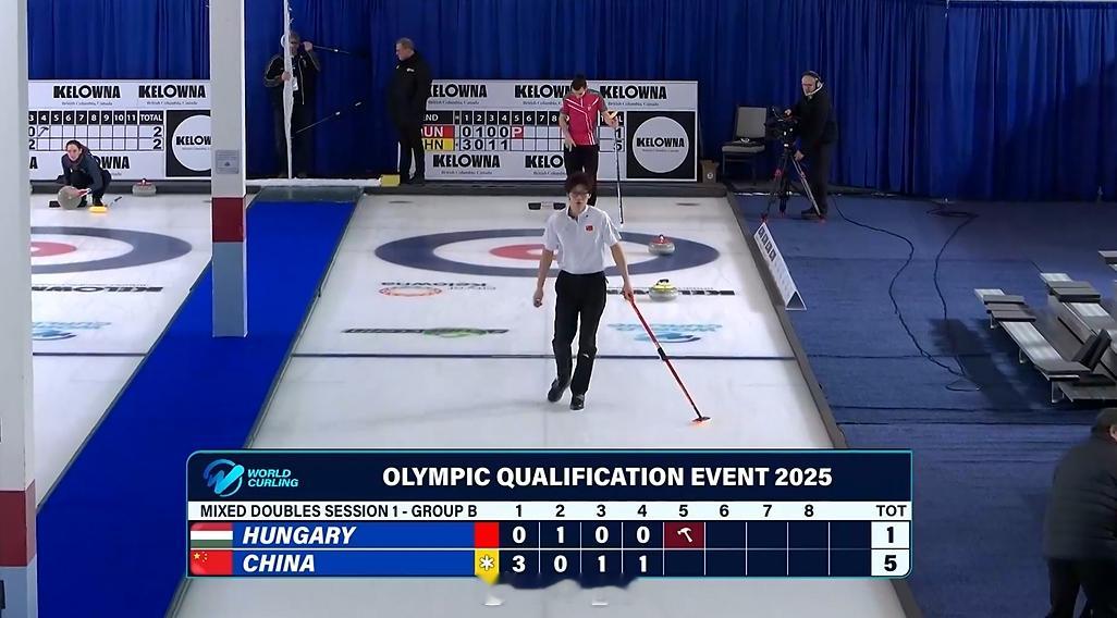 米兰冬奥会冰壶落选赛 匈牙利第五局使用PP，边区进攻局 