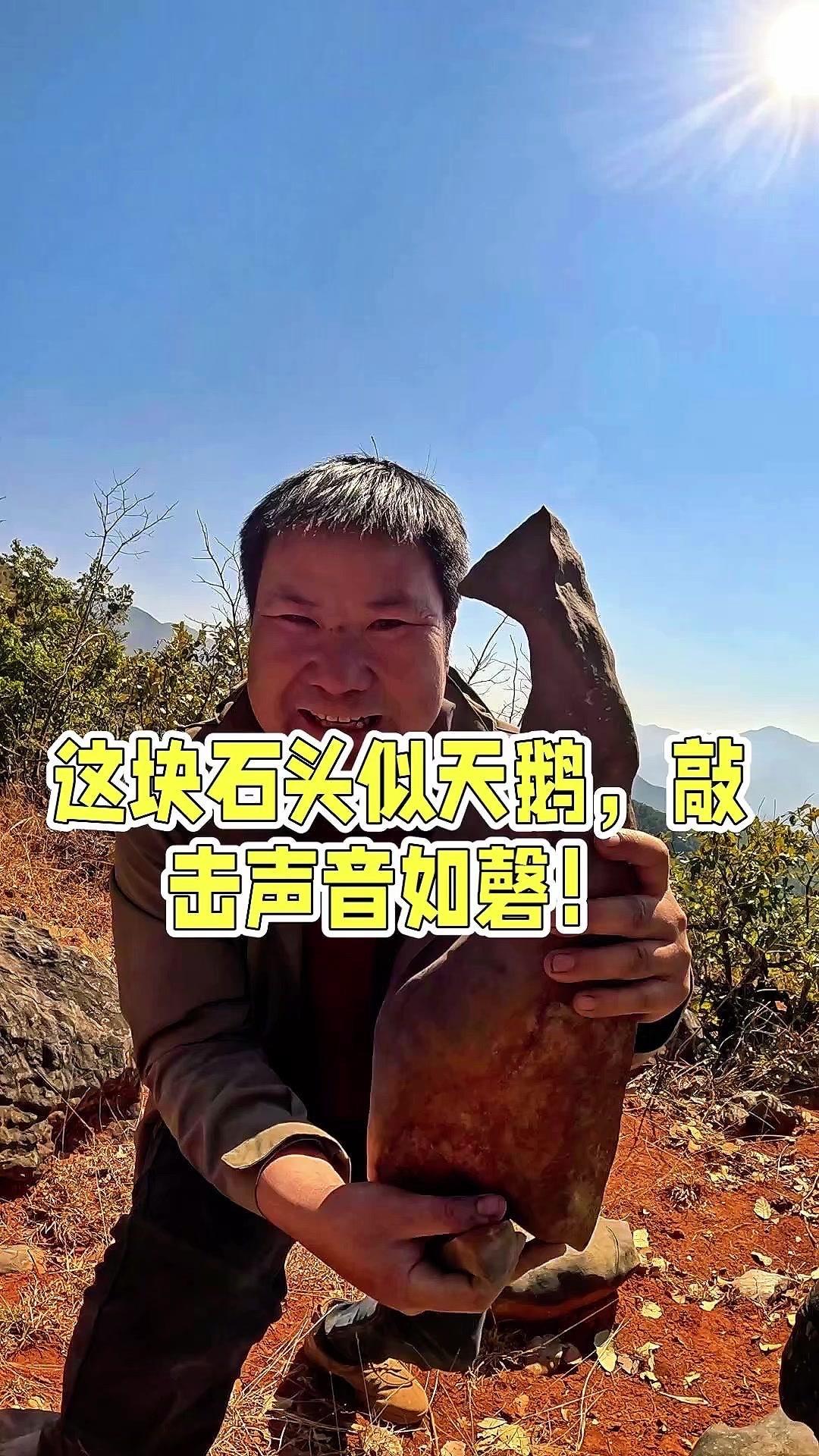 在山里捡到一块超像天鹅的石头，太惊喜了！
1️⃣造型绝了：石头是长条形的，打开看