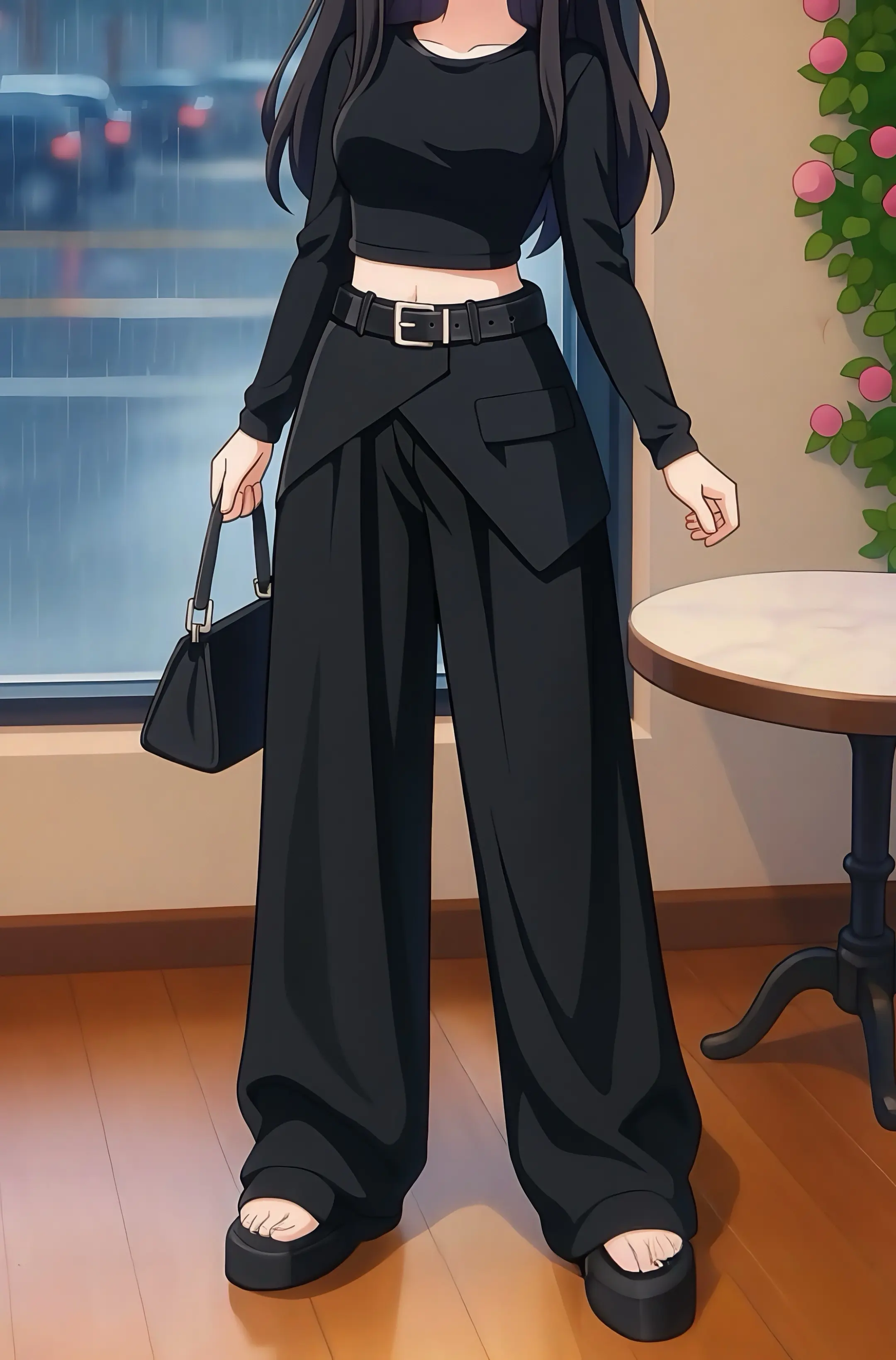 早秋新宠来啦！这款拼接假两件西装阔腿裤，设计感满满。拼接元素打破常规...