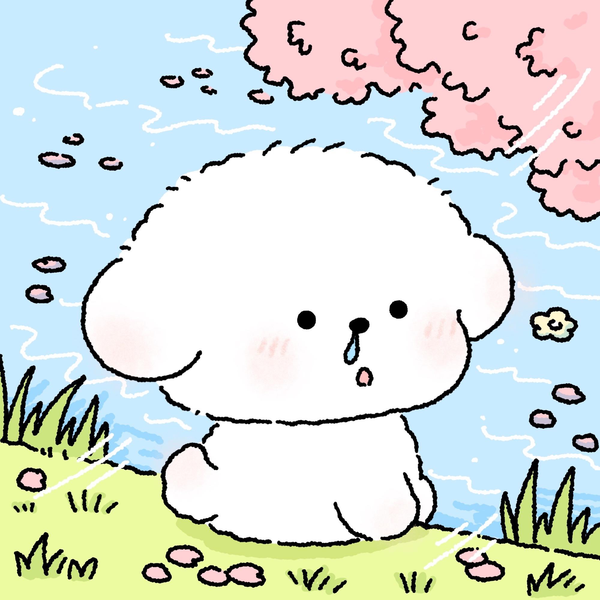 春日情侣头像  | 小狗也想感受春天！无条件喜欢春天 ≽ܫ≼！！！