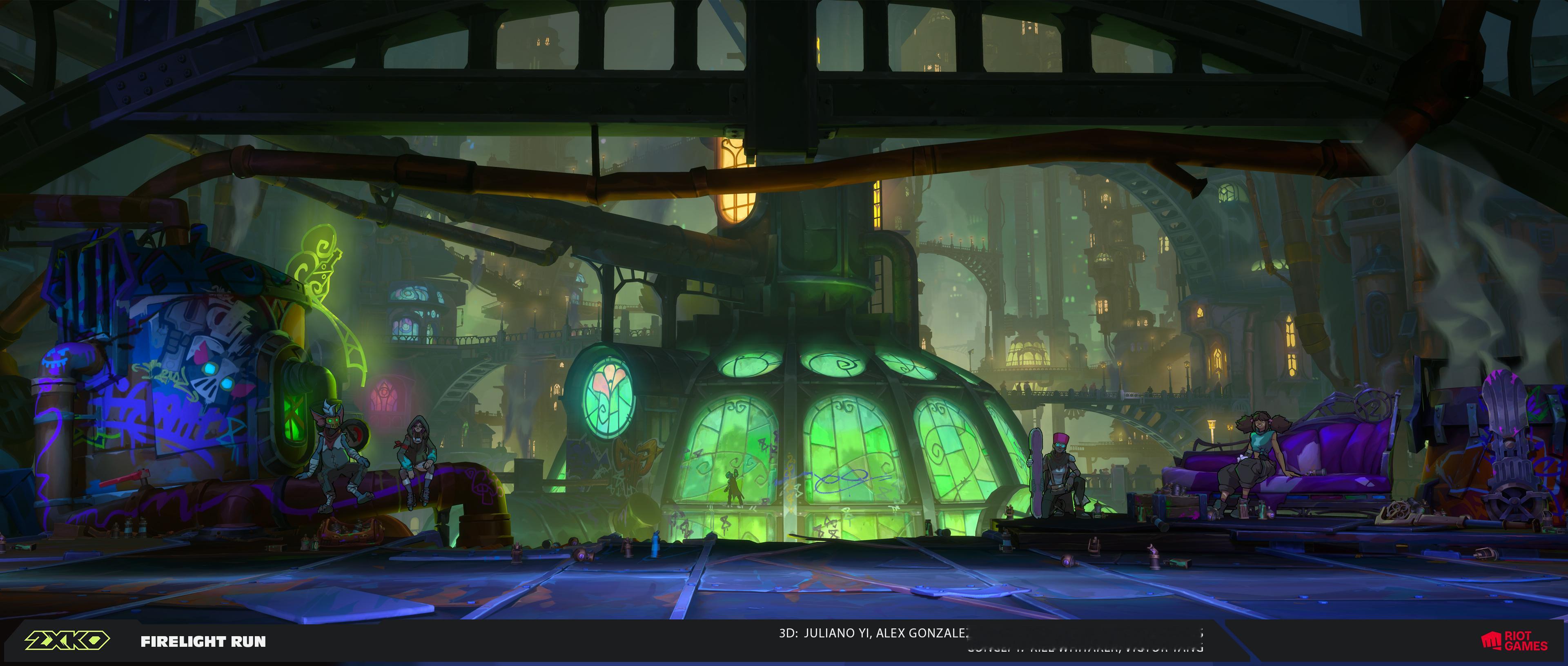 拳头格斗游戏《2XKO》场景美术概念设计英雄联盟