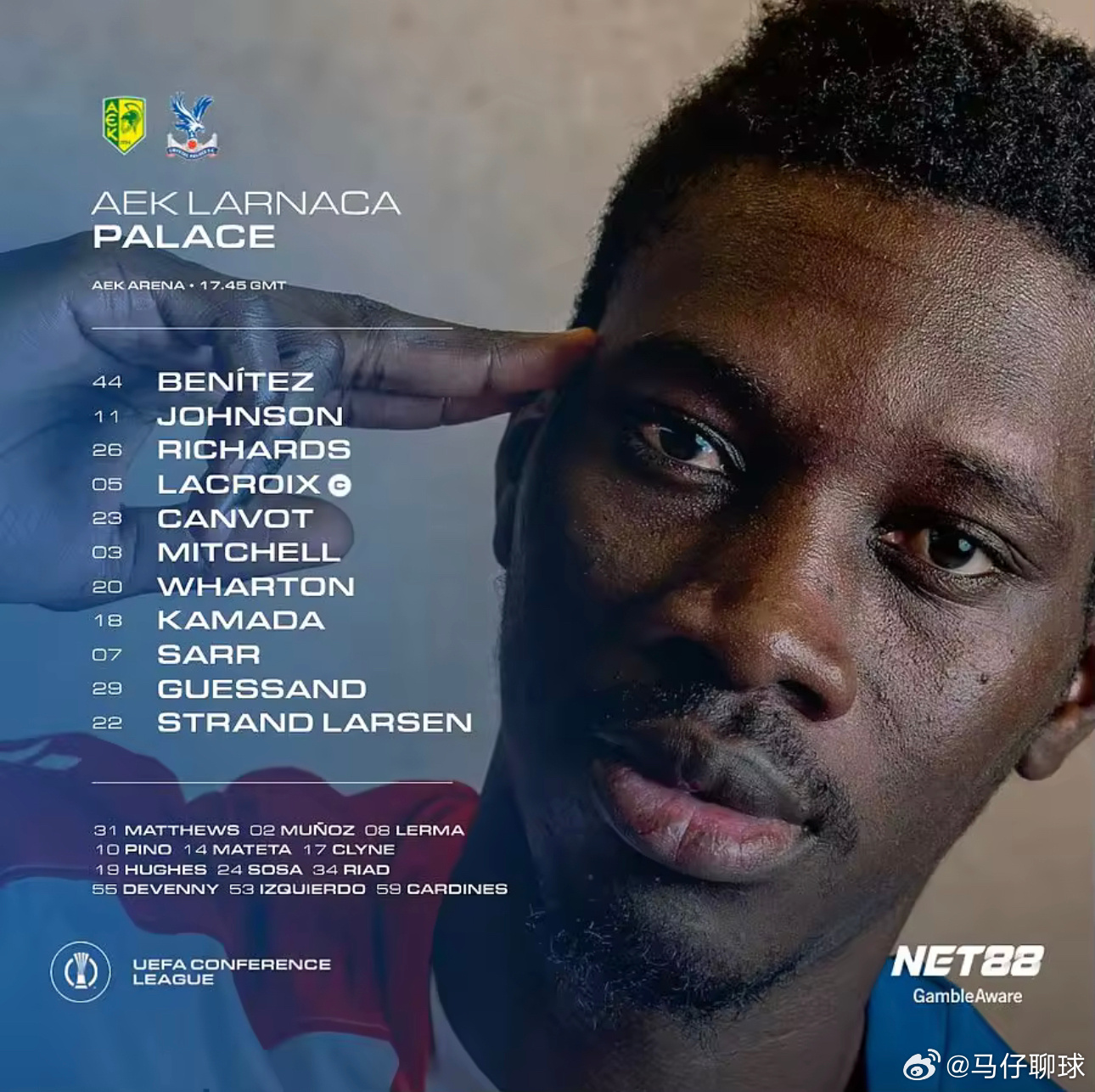 3月20日讯 欧协联1/8决赛次回合，水晶宫客战AEK拉纳卡，首回合两队0-0战