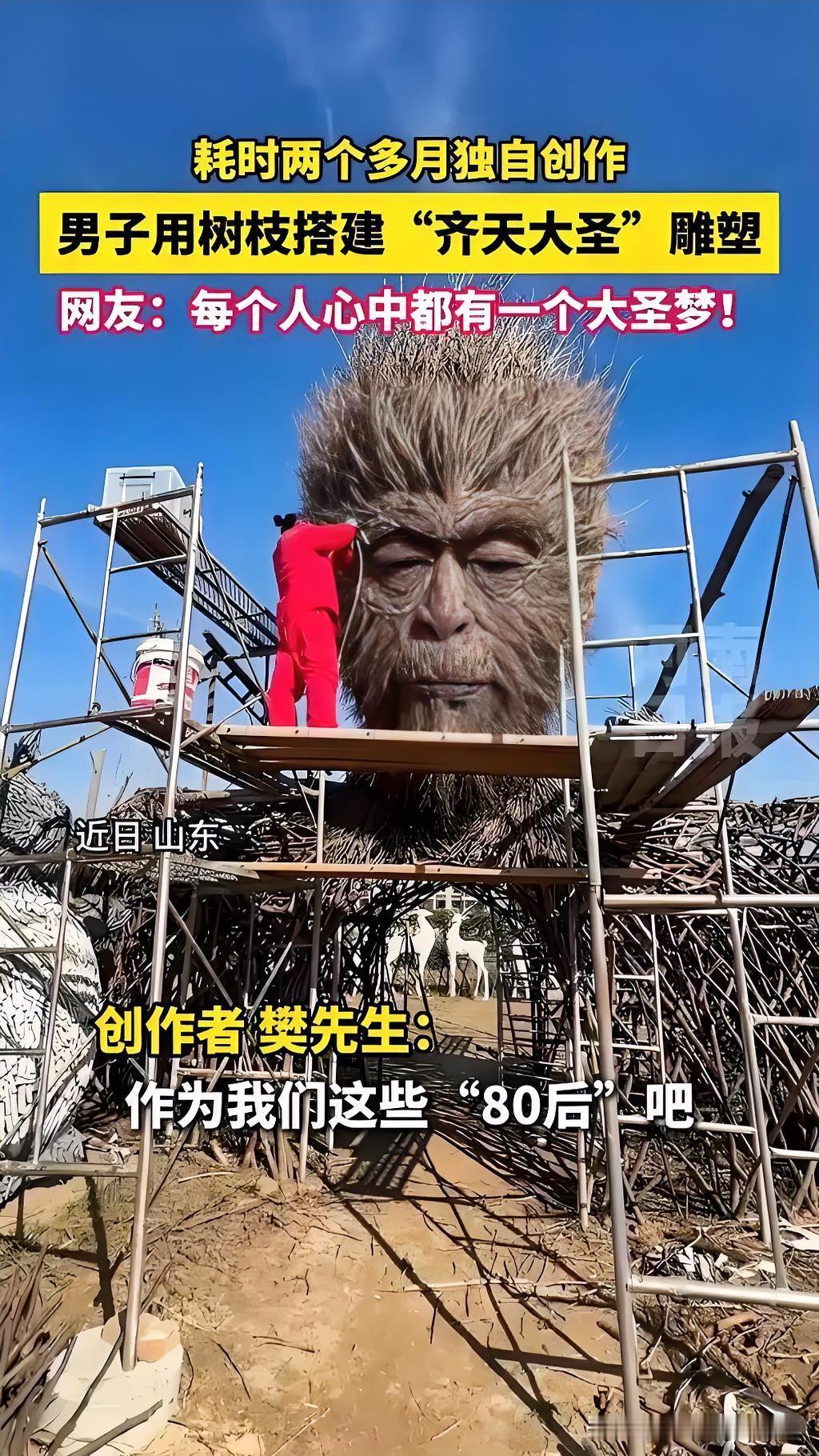 山东大哥闲不住，天天往山里头跑捡树枝，家里人一开始都以为他瞎忙活。结果两个多月后