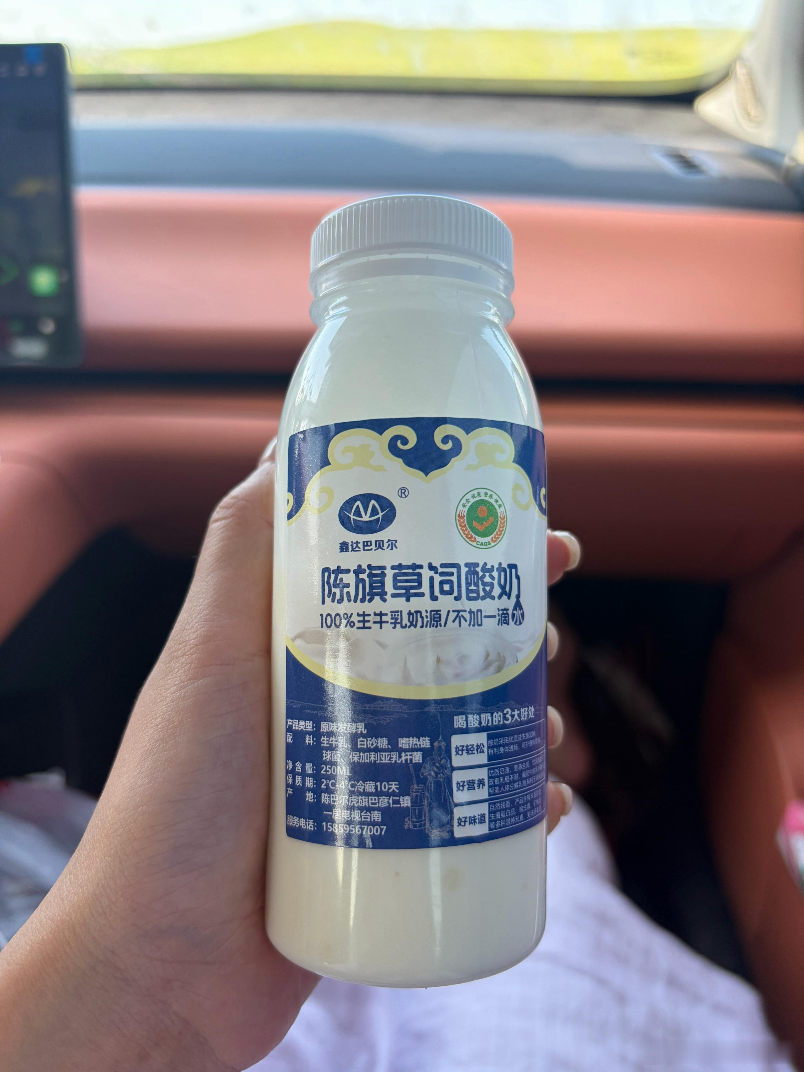 这个酸奶最好吃最酸十五块钱一瓶最贵一瓶 呼伦贝尔·186彩带河