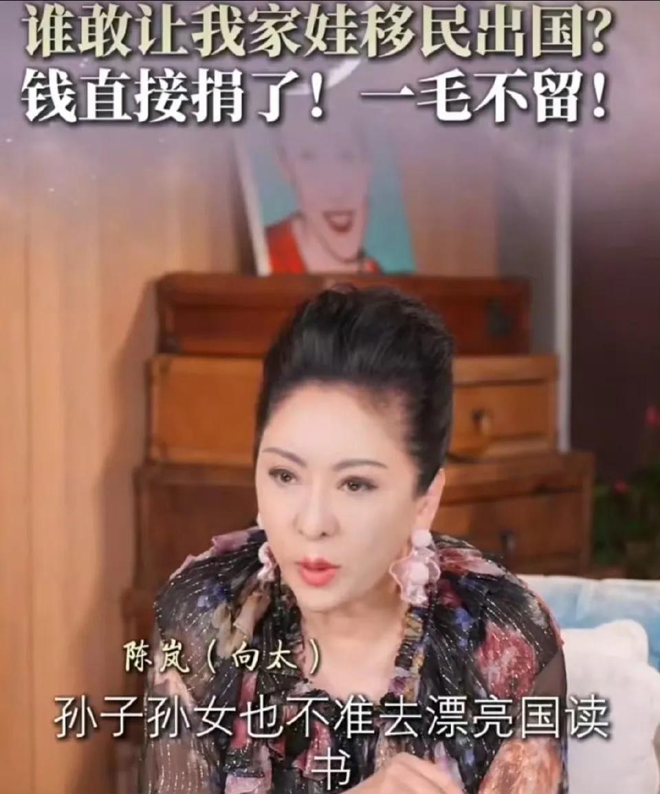 向太放狠话：子女敢去美国就捐光家产！豪门教育太刚了！
别的富豪都忙着送子女出国，