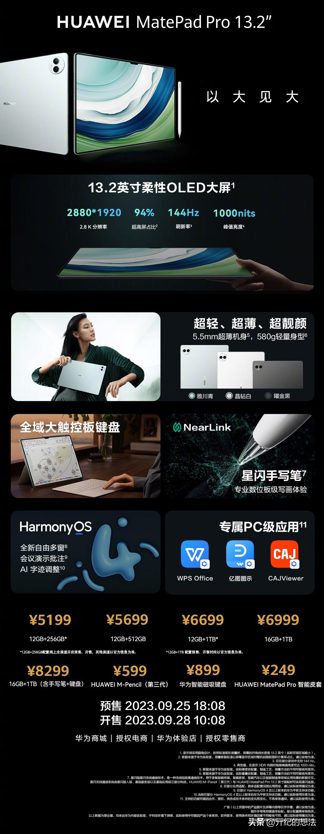 #华为秋季全场景新品发布会# 以大见大！华为MatePad Pro13.2正式发