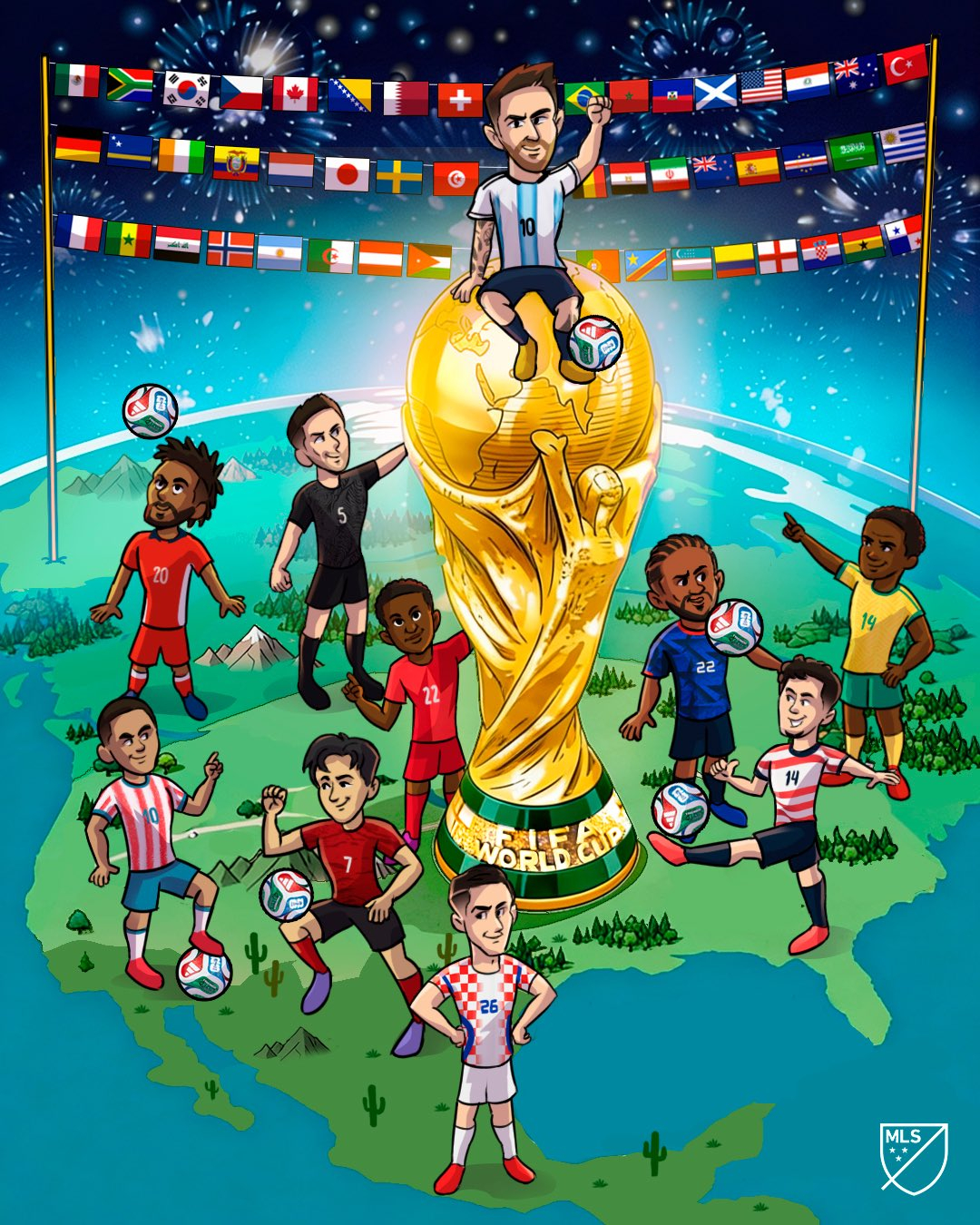 美职联：世界杯终于来了。🌎🏆小配图挺有眼力见，得劲2026美加墨世界杯阿根廷