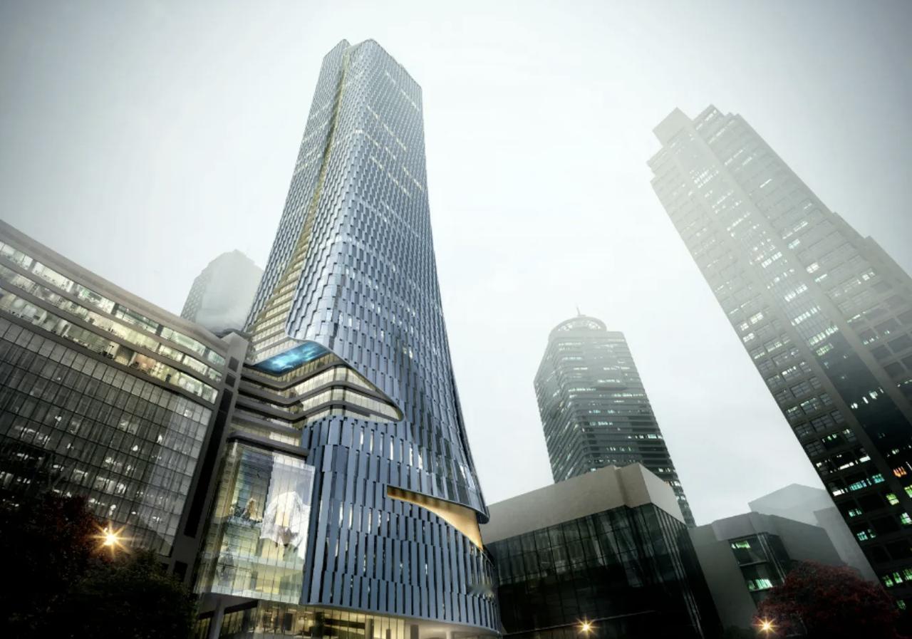 300米！重庆解放碑在建第一高楼新华中心迎来建设重大突破
 
重庆解放碑十字金街