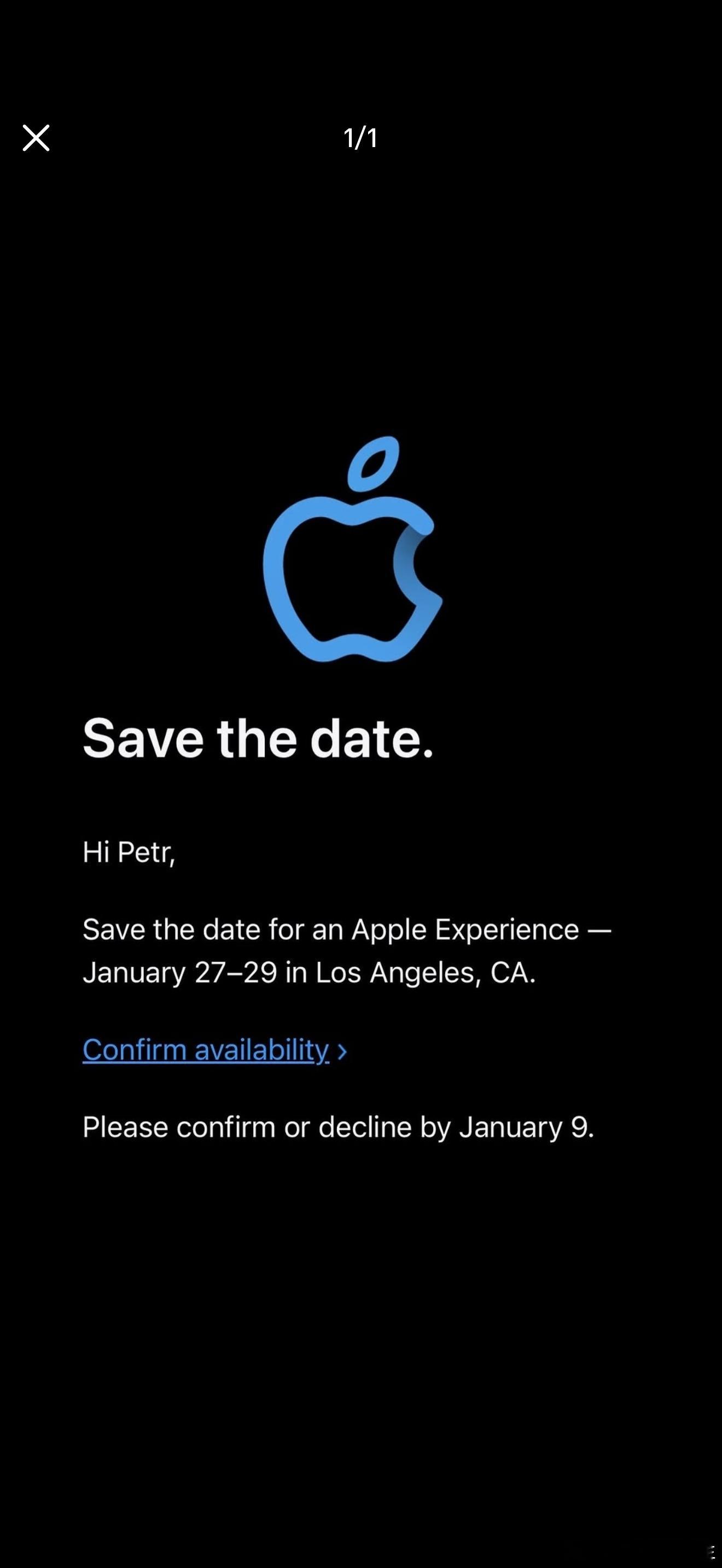 Apple 苹果将于美国西部世界1月27--1月29日举办「Apple体验活动」