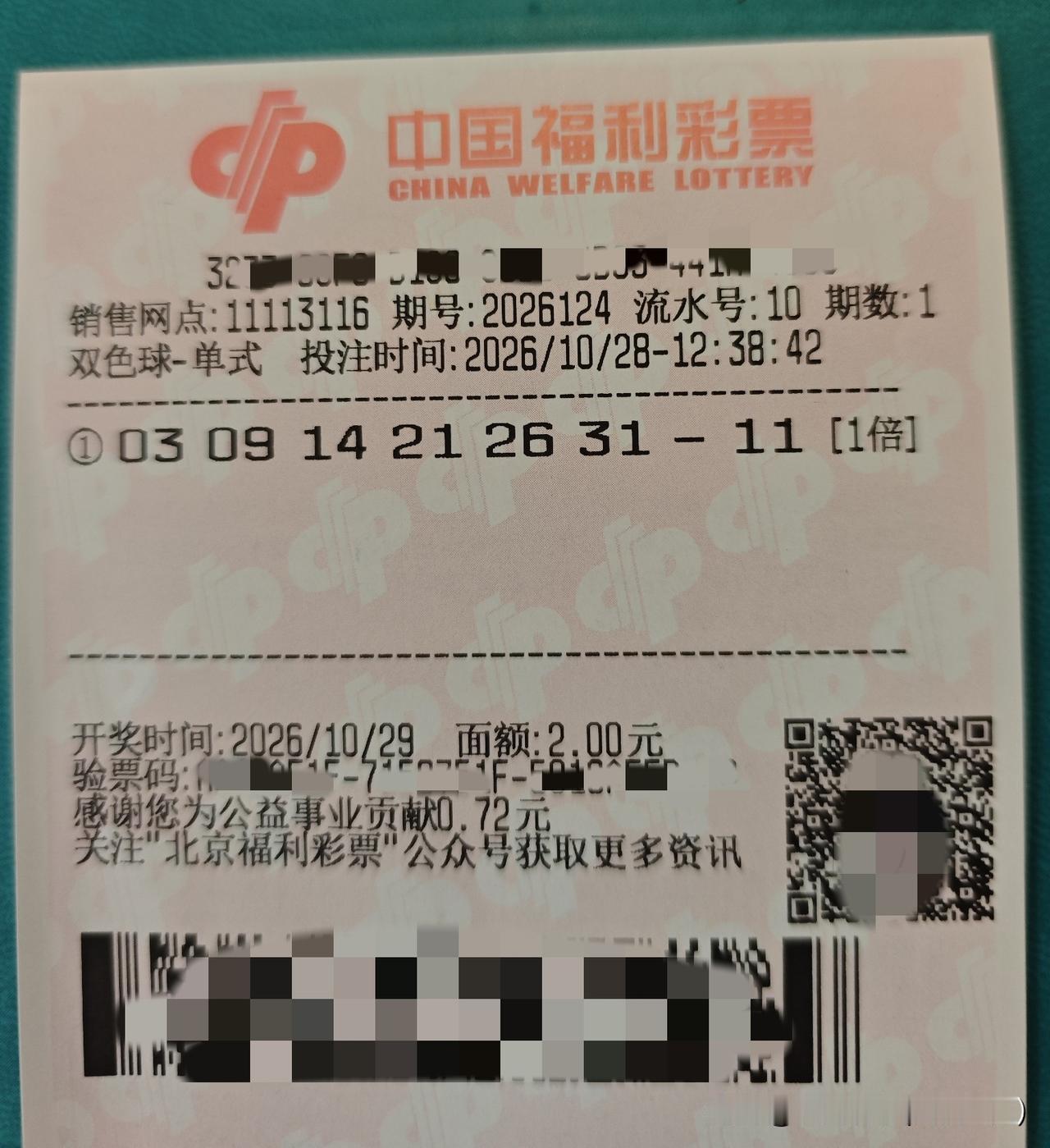 福彩双色球2026124期，头铁一注！双色球