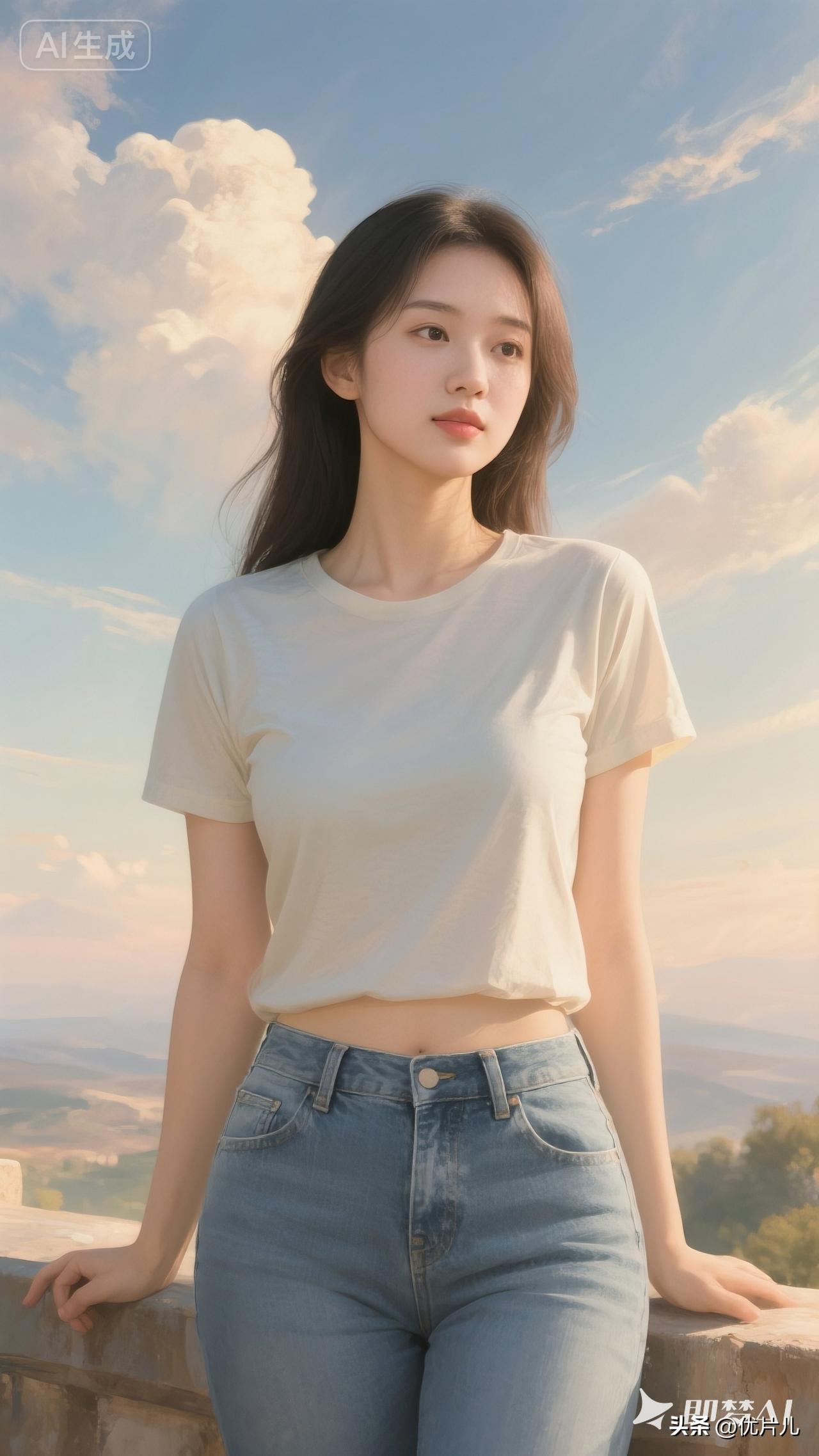 站在这里，看云慢慢飘过。
衣着简单，内心安静。
放慢脚步，感受安宁，就是生活最好