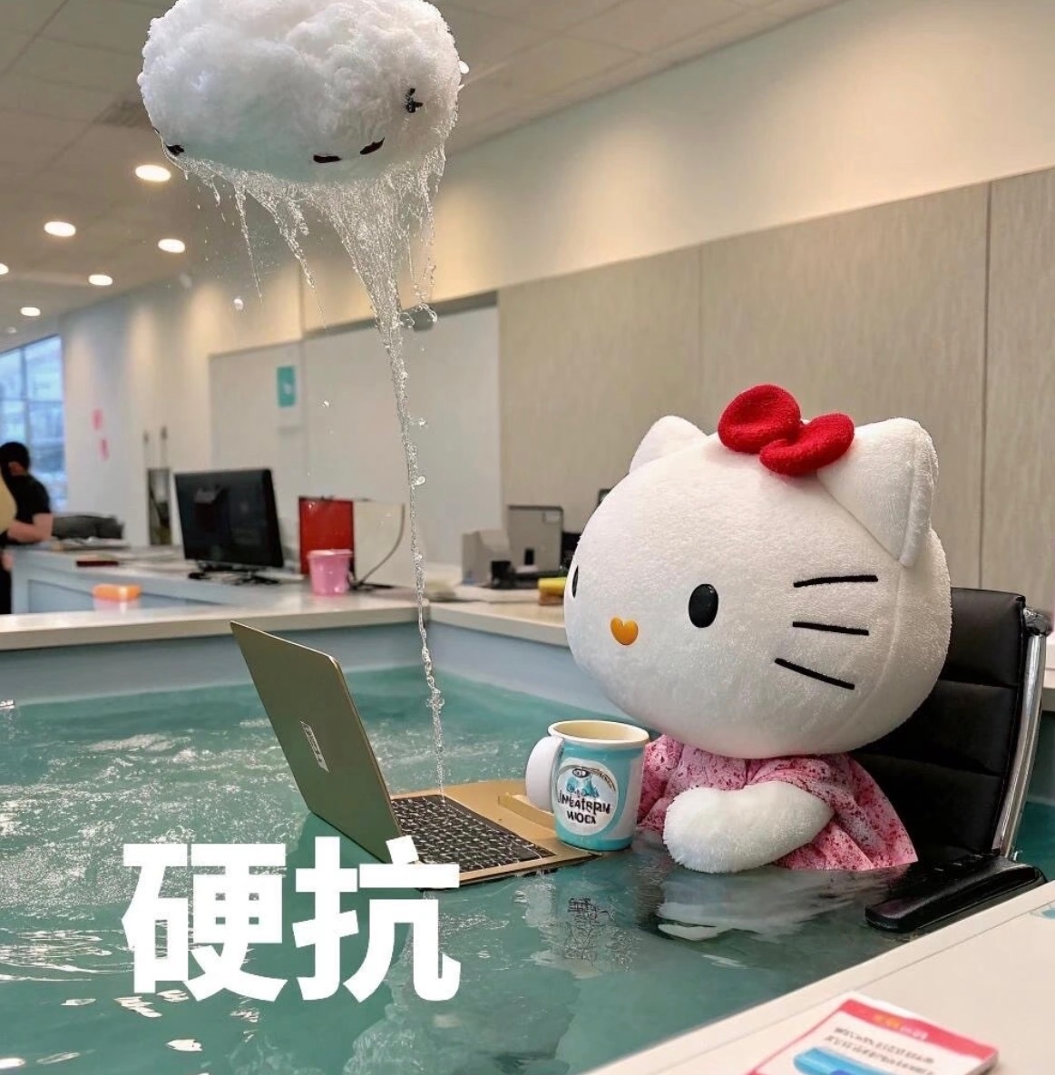 我刚把办公室钥匙给我同事，说我明天请假一天，钥匙你拿着～她抬头瞪大眼睛说：你怎么