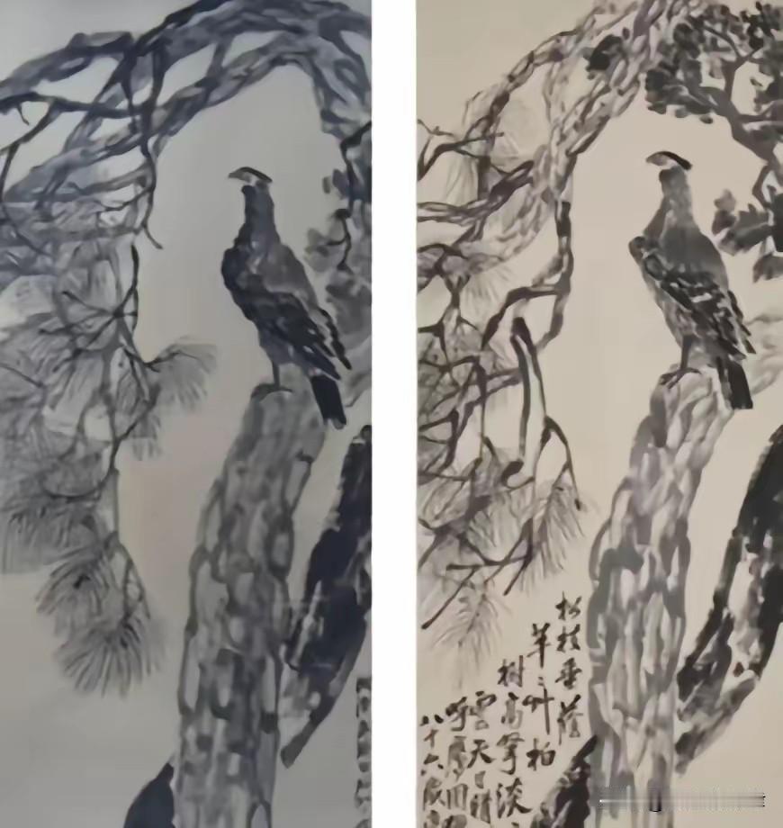 1946年蒋介石六十大寿，86岁齐白石献上巨幅雄鹰图，四字对联藏尽时代期许
 