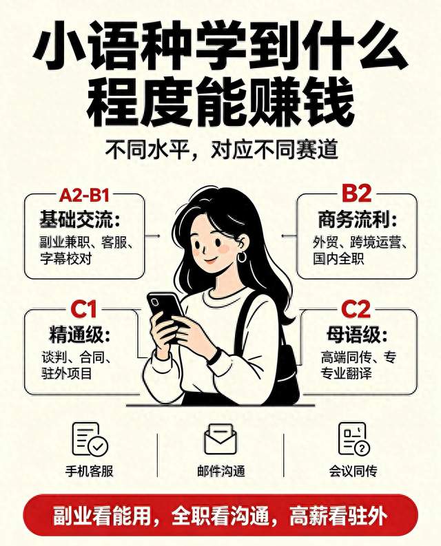 现在的小语种，学到什么程度能赚钱？哪种最有前景？