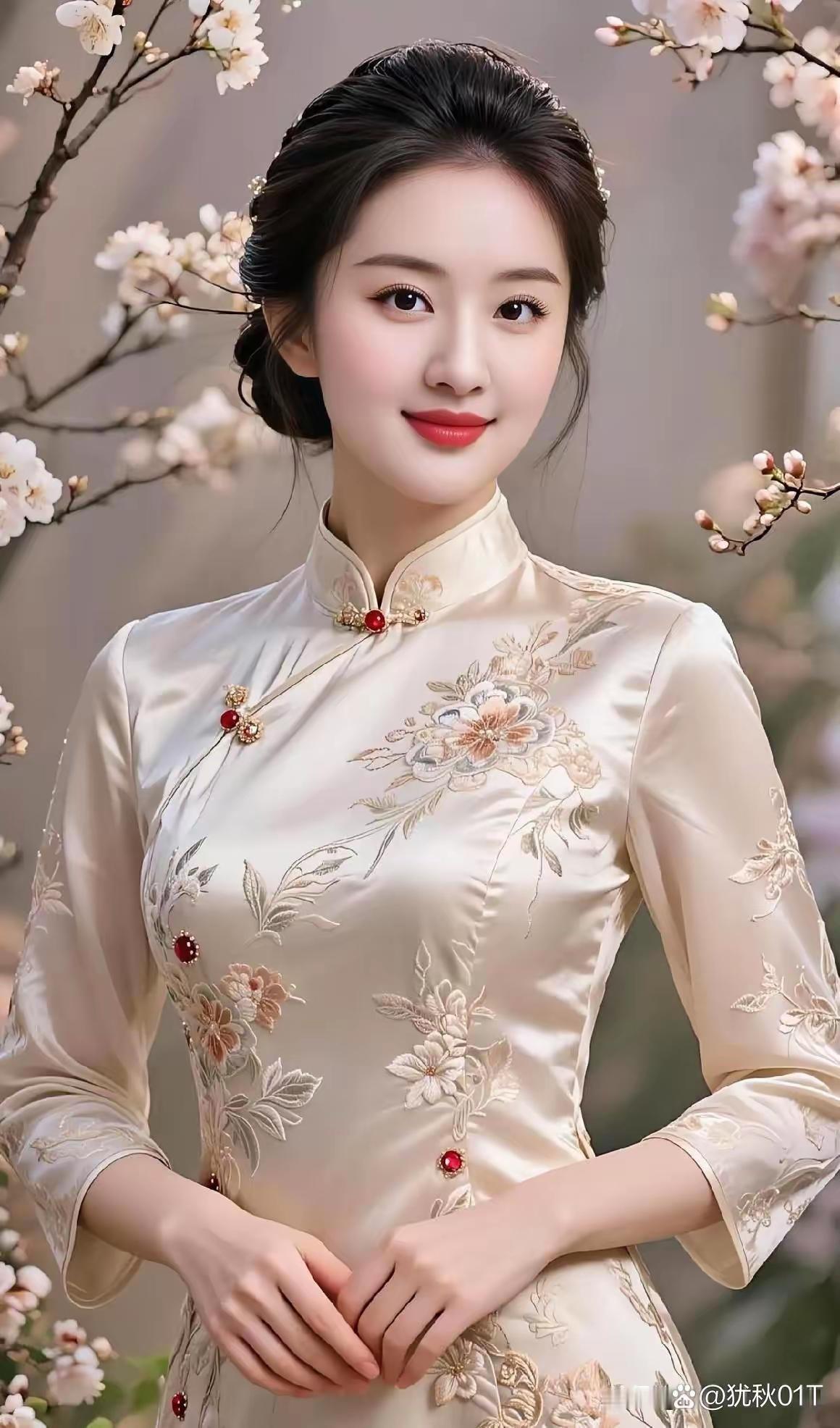 这位小姐姐穿着旗袍真好看！