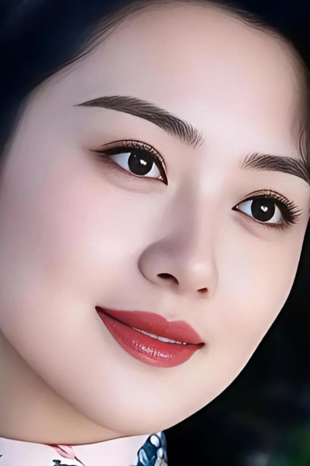 含笑倚春风，美人如画里。