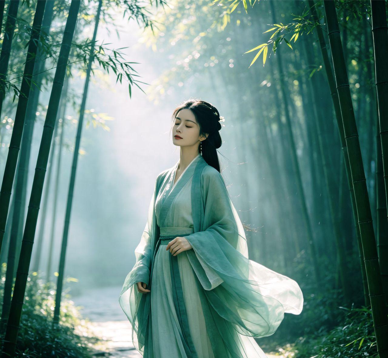 上联：一径修篁藏浅梦
下联：满轮弯月纳清风