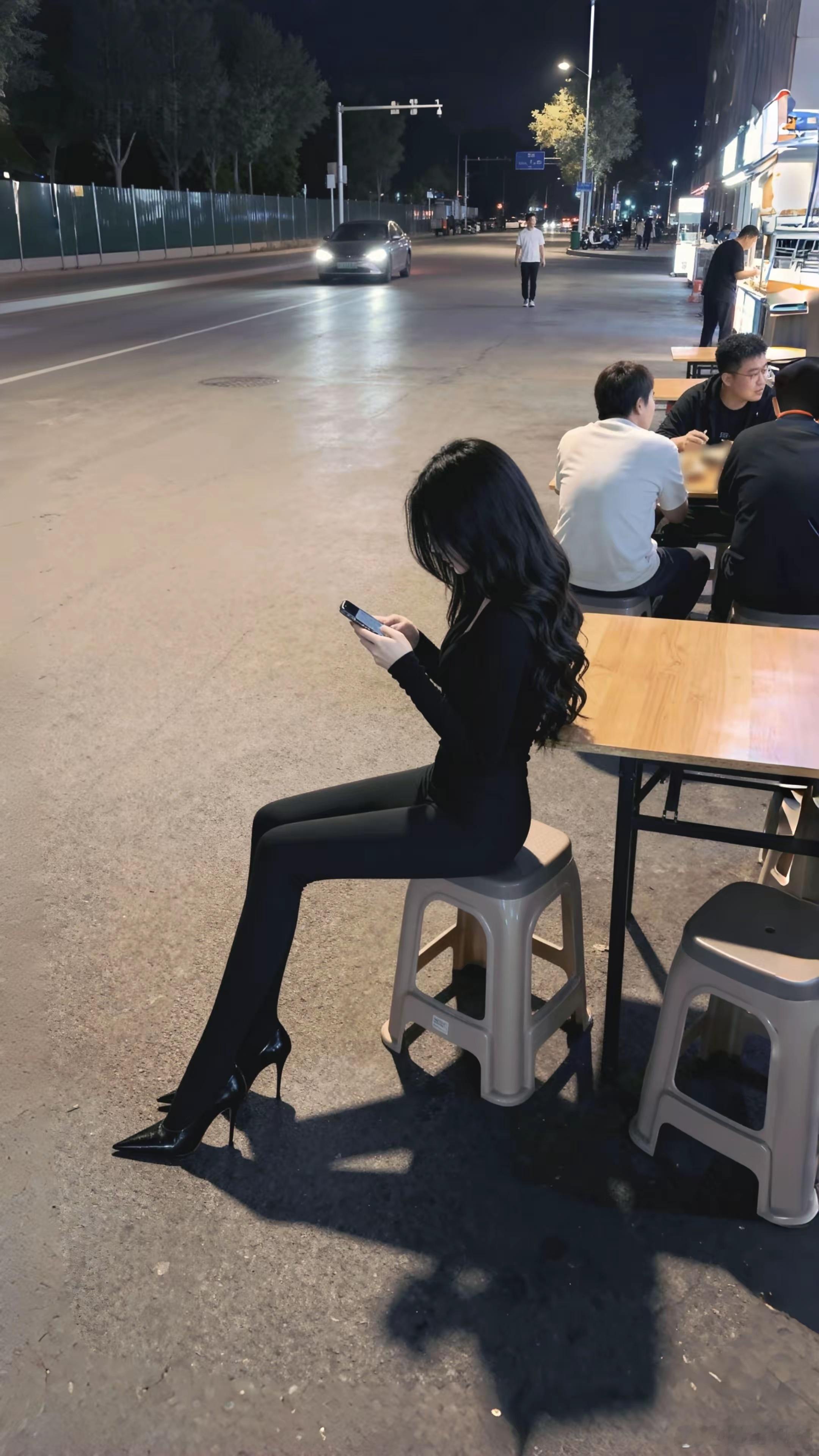 晚上穿成这样，可要注意安全！ 