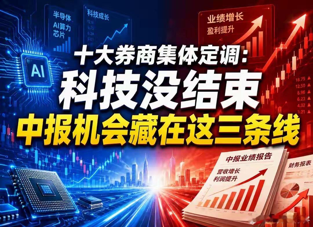 十大券商集体定调：科技没结束，中报机会藏在这三条线科技股刚经历一轮大幅震荡，市场