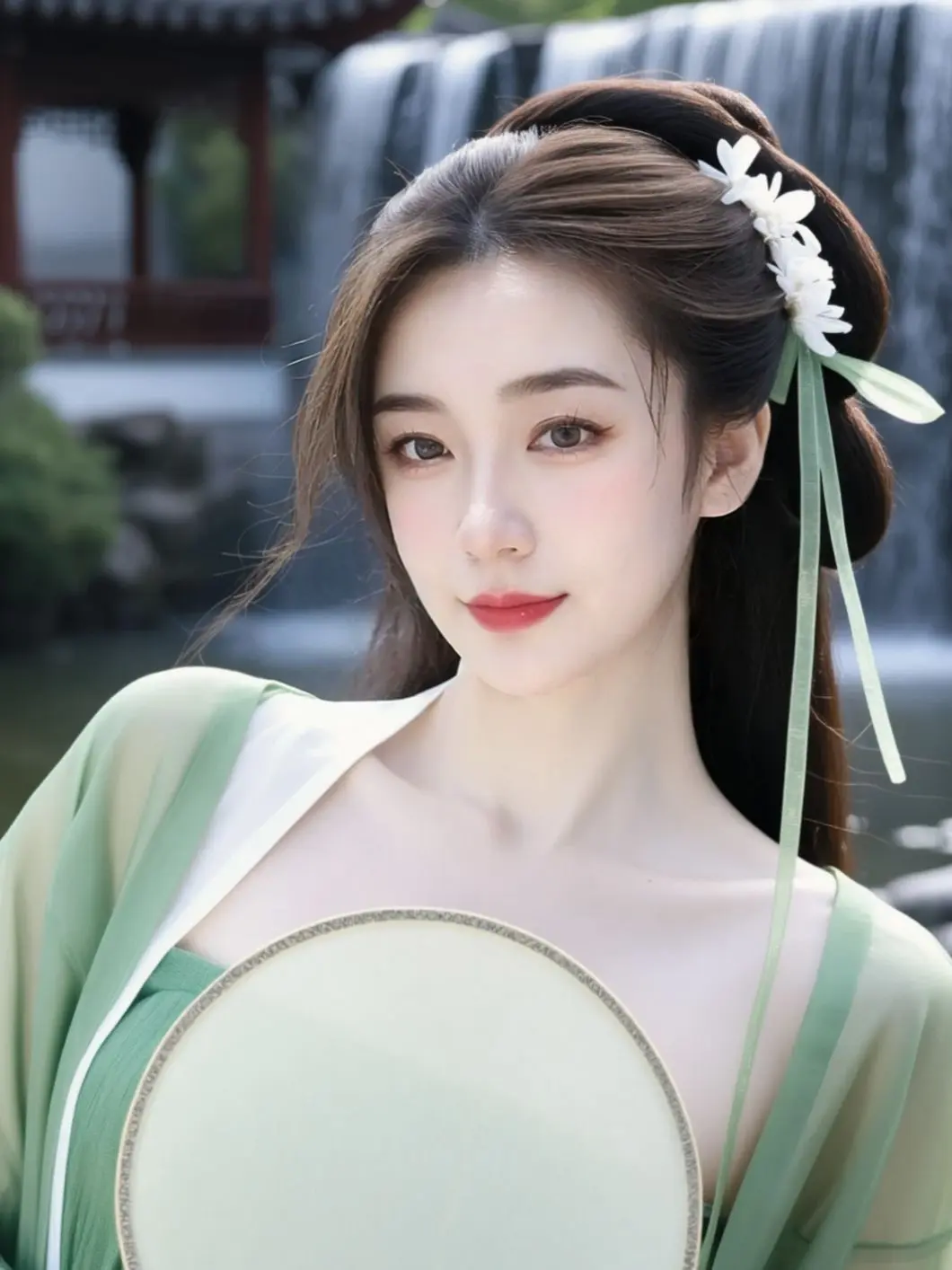 AI溪边古风照