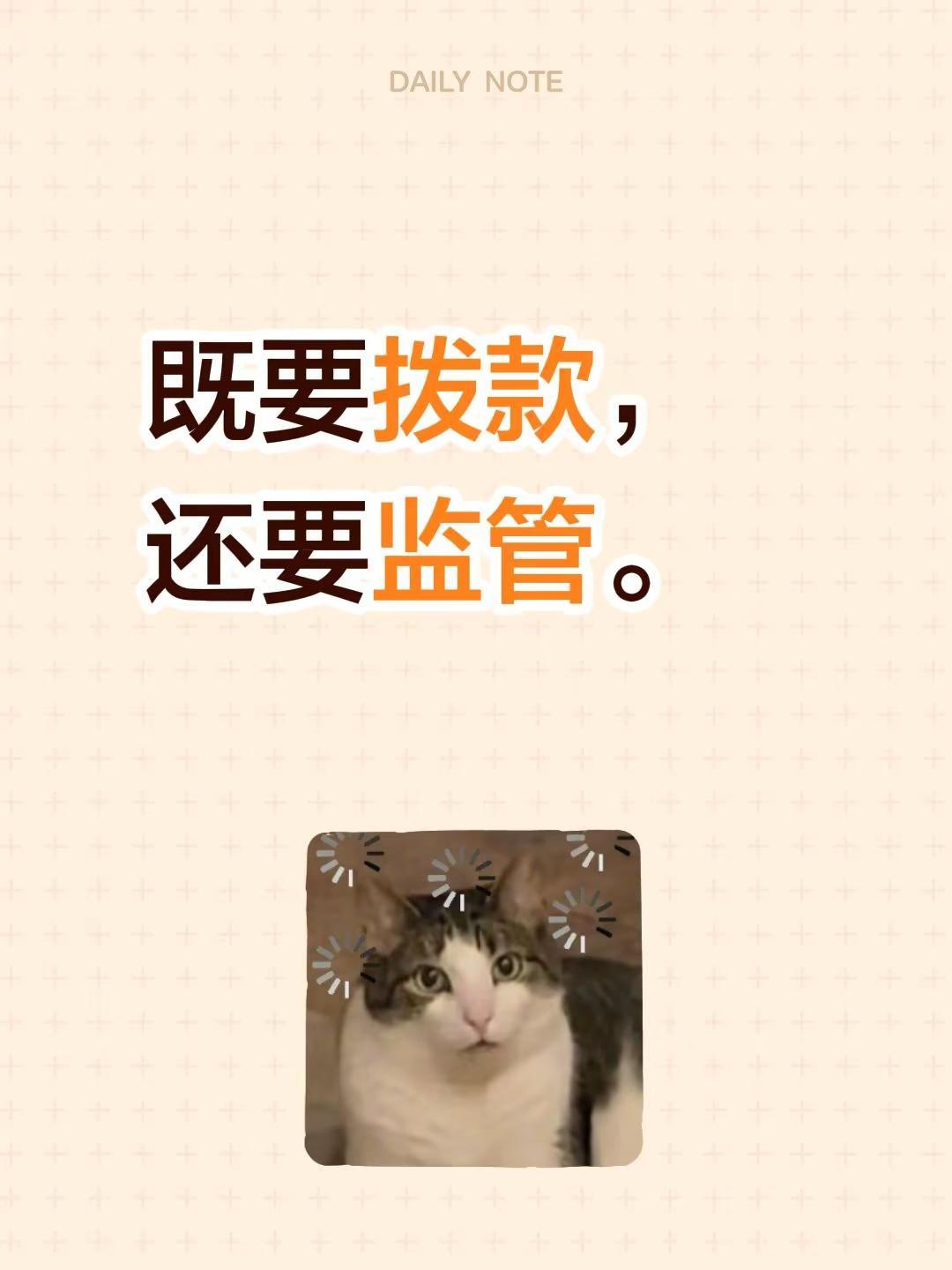 既要拨款，还要监管。