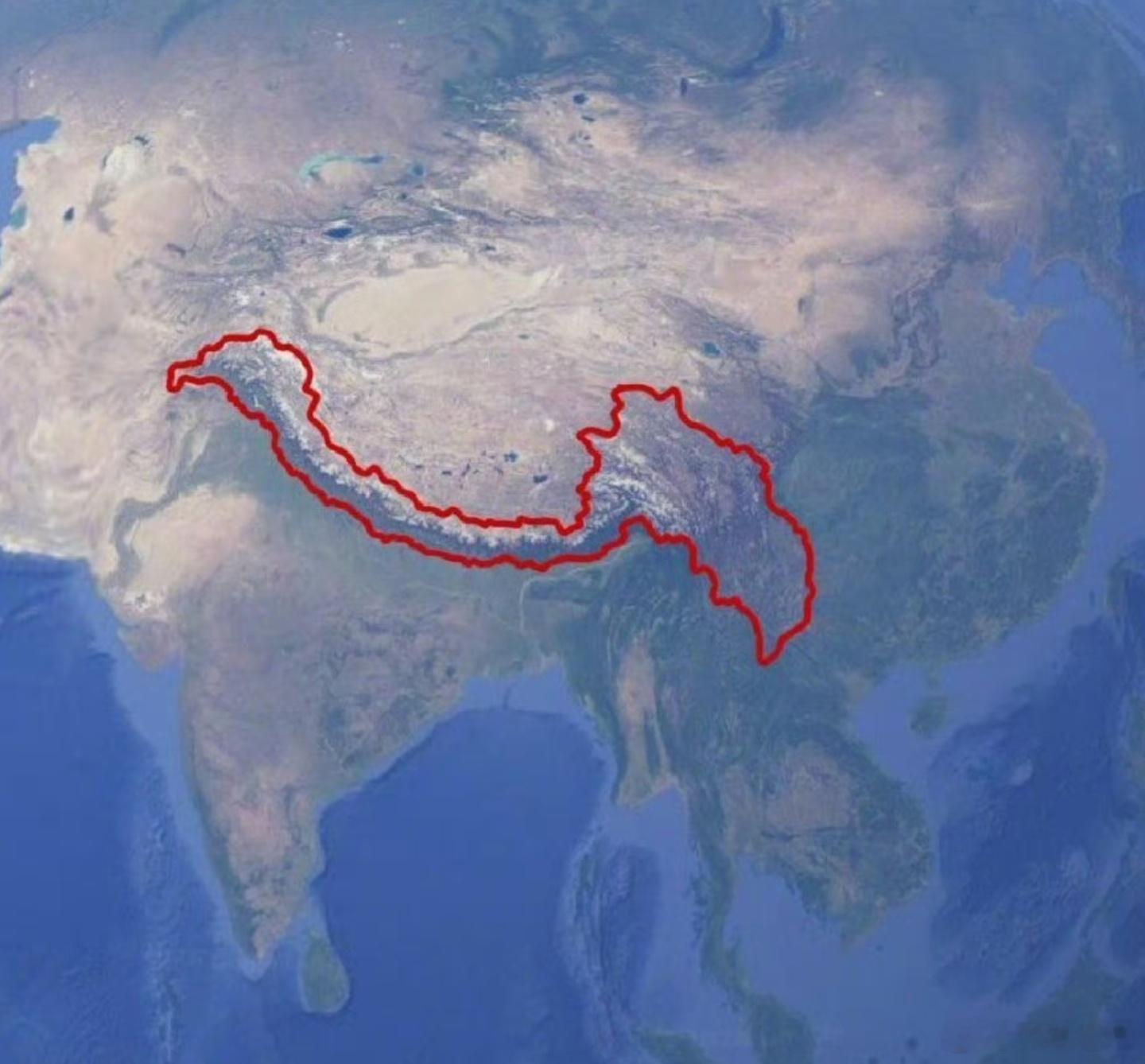 中国的地理长城，阻挡来自印度洋和南亚的热流。 