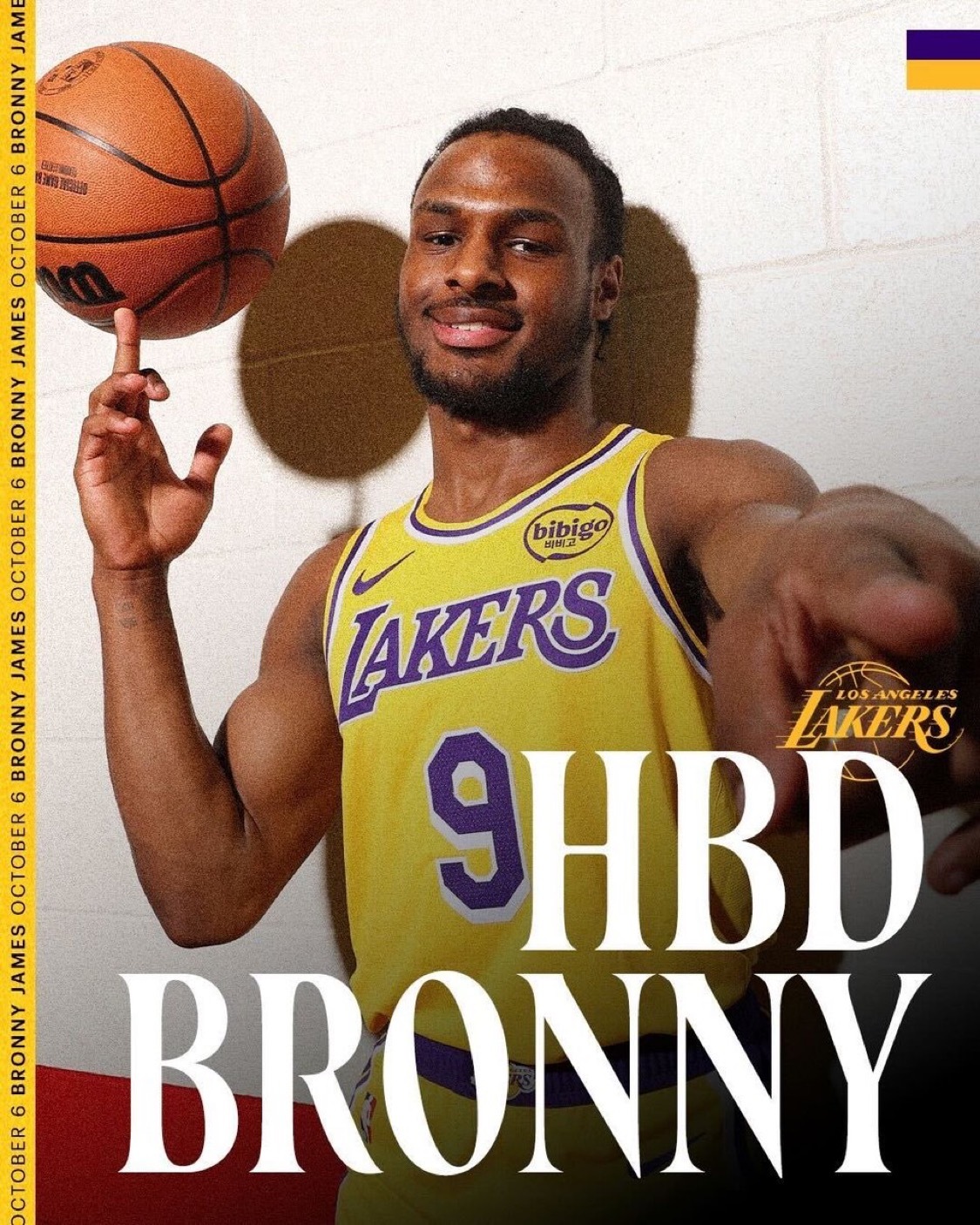 湖人官方祝福布朗尼：Happy Birthday Bronny!! ​​​